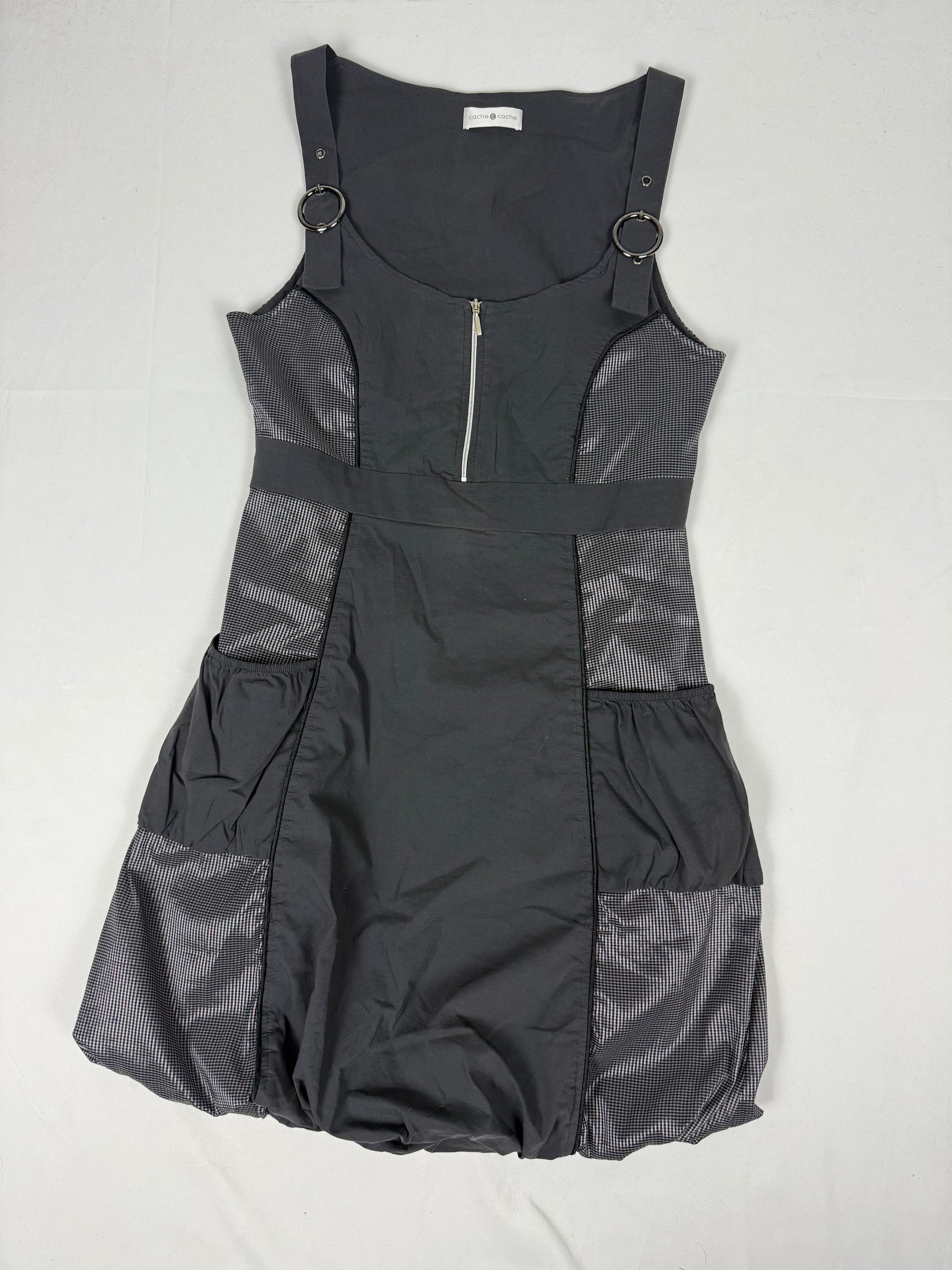 Grey pleated mini dress (S)