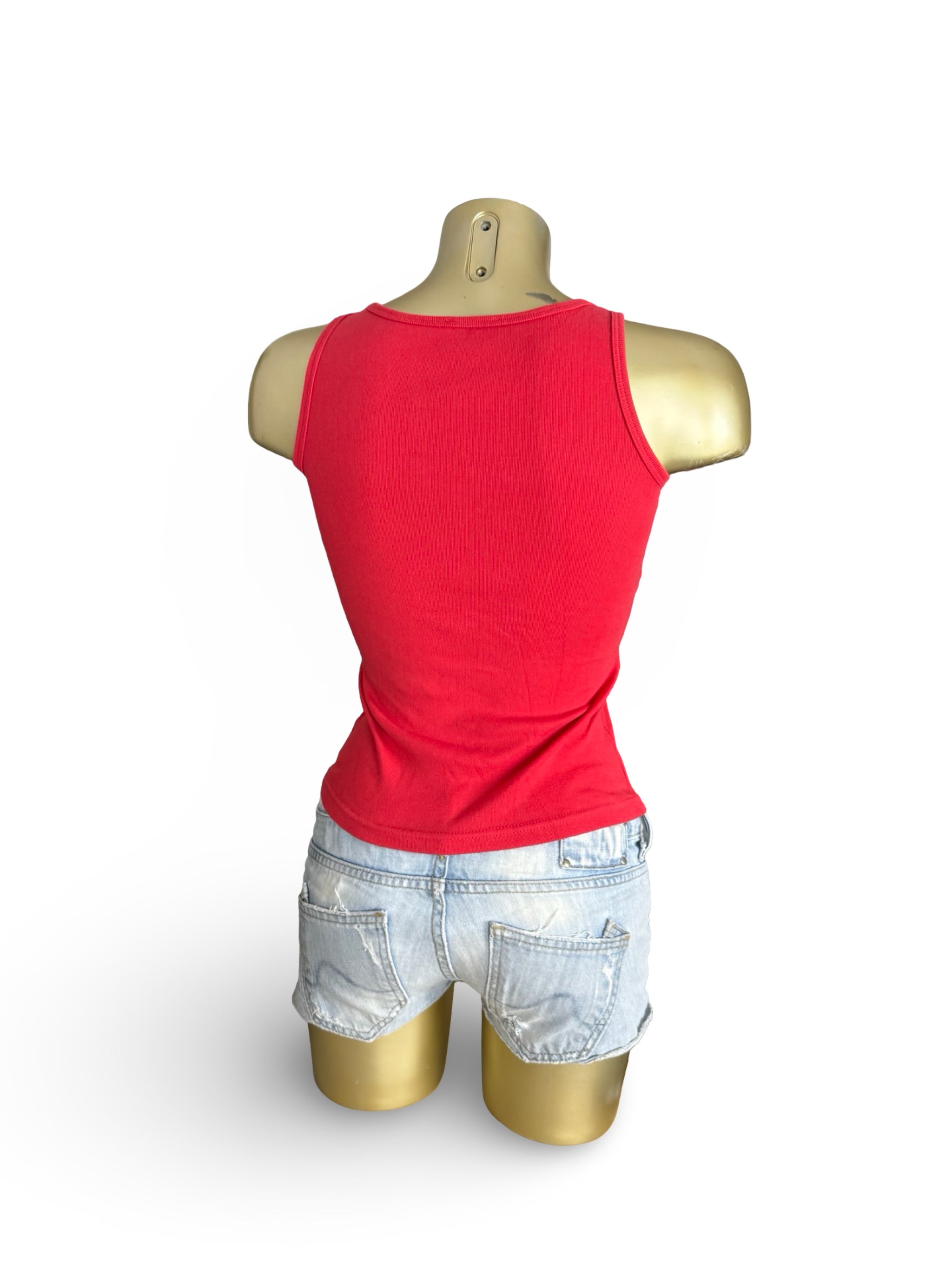 Red graphic top (S)