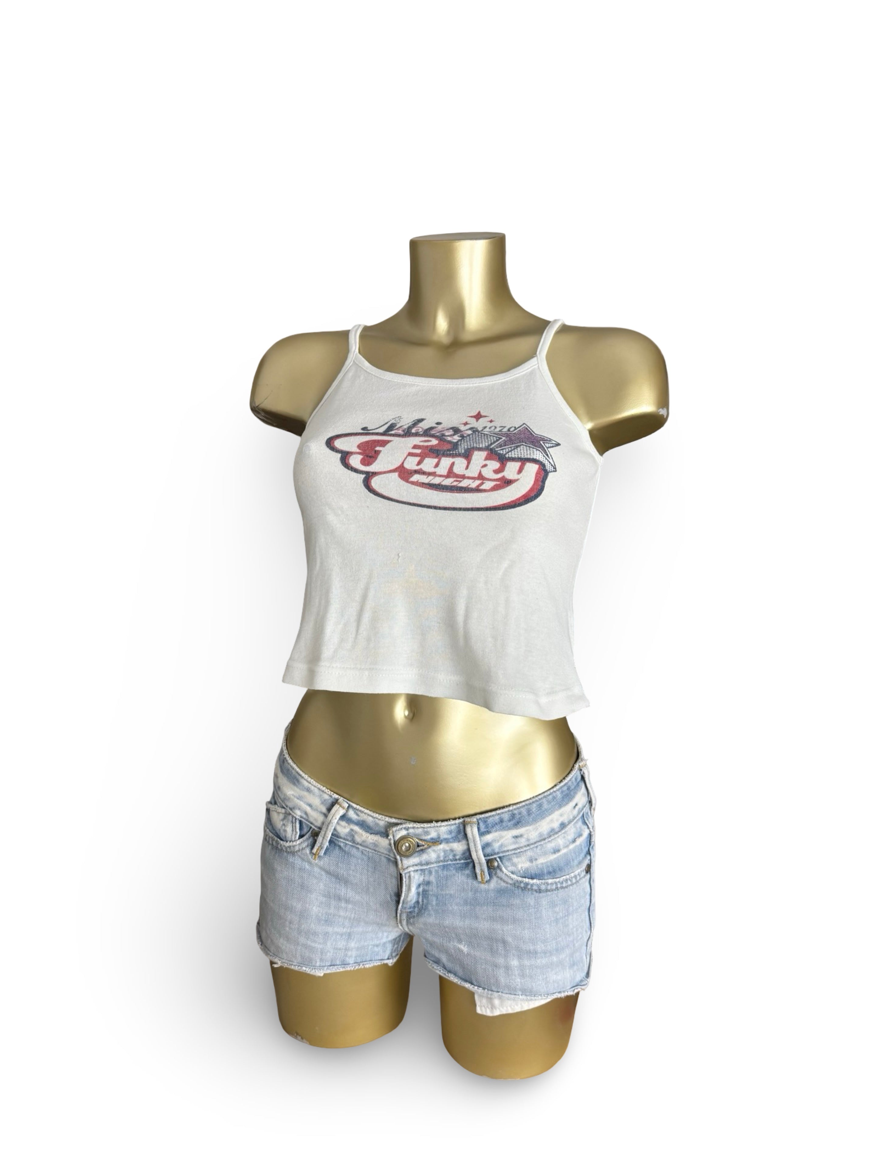 White graphic cotton top (M)