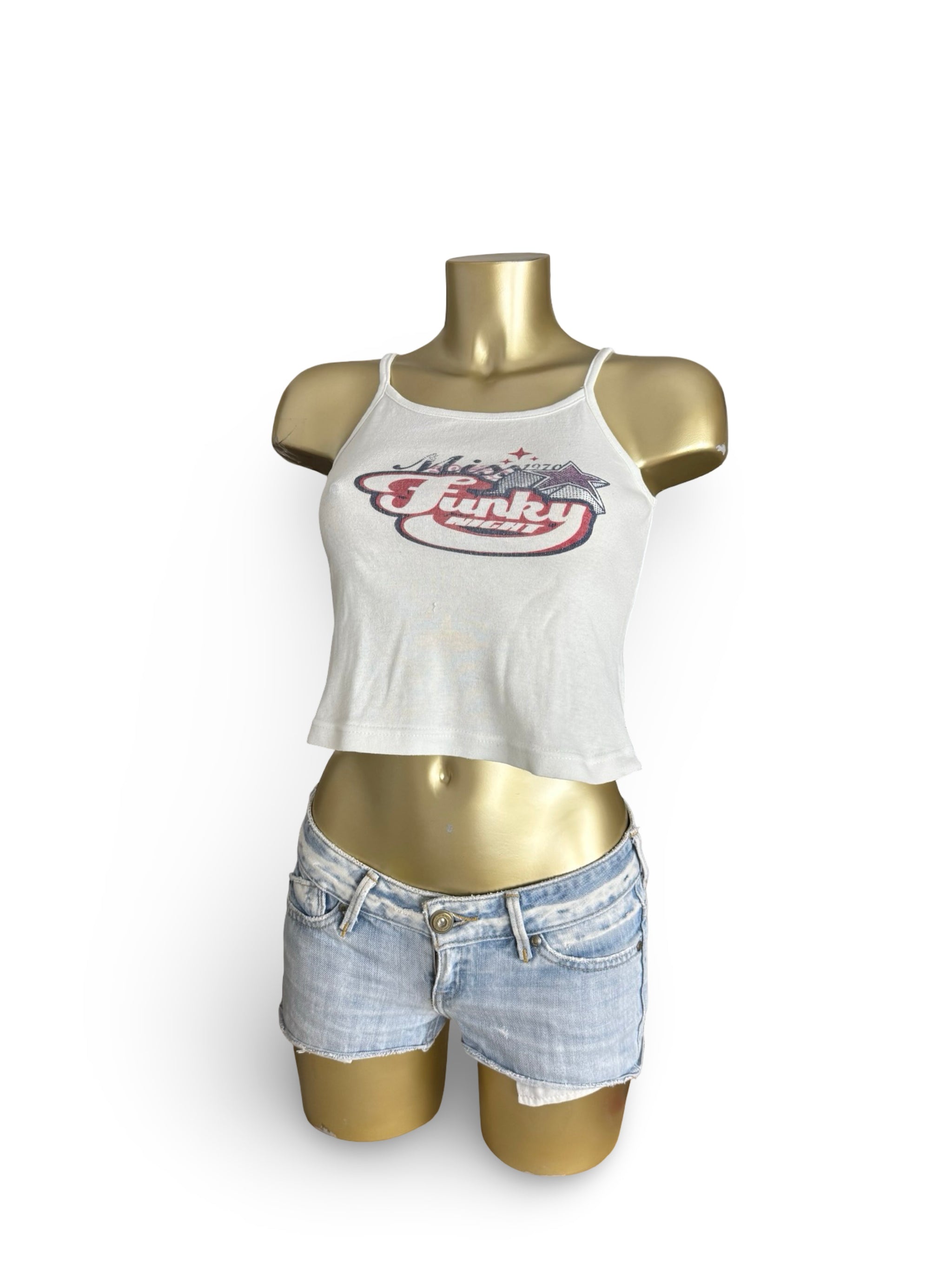 White graphic cotton top (M)