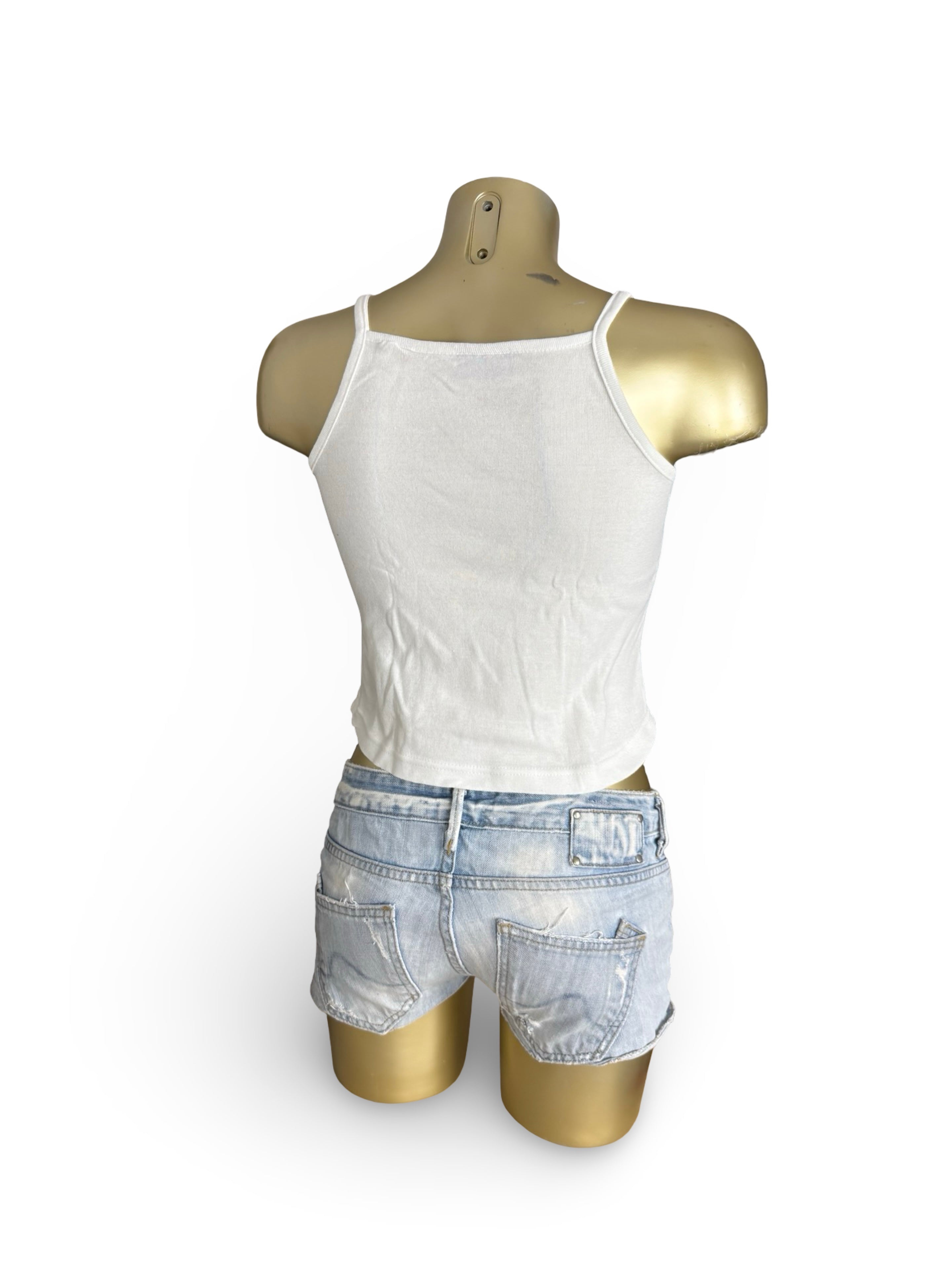 White graphic cotton top (M)