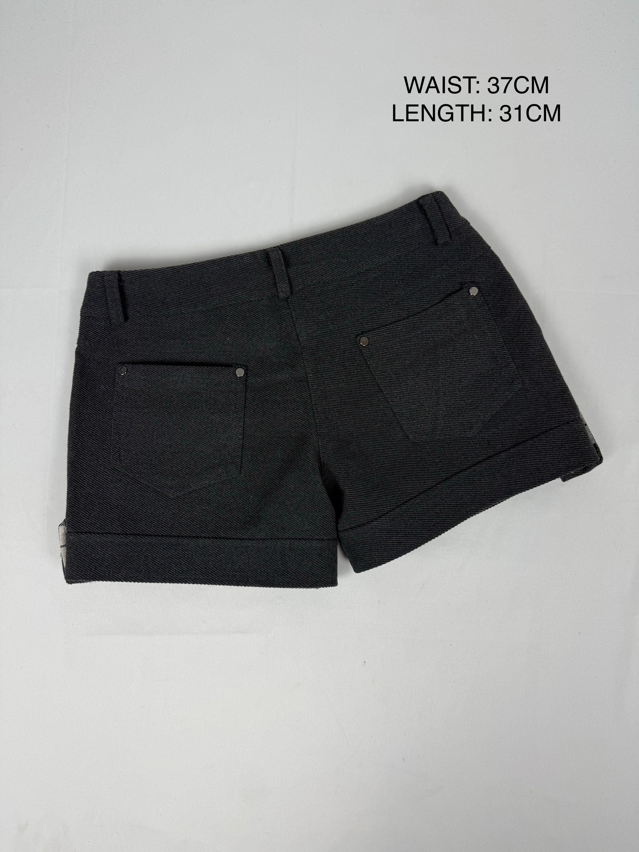 Grey wool low rise mini short (S/M)