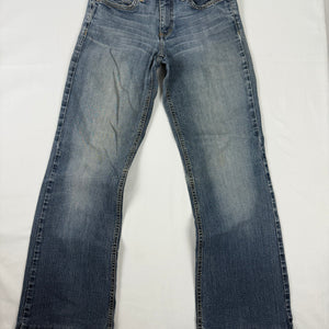 Blue low rise flared pants (S)