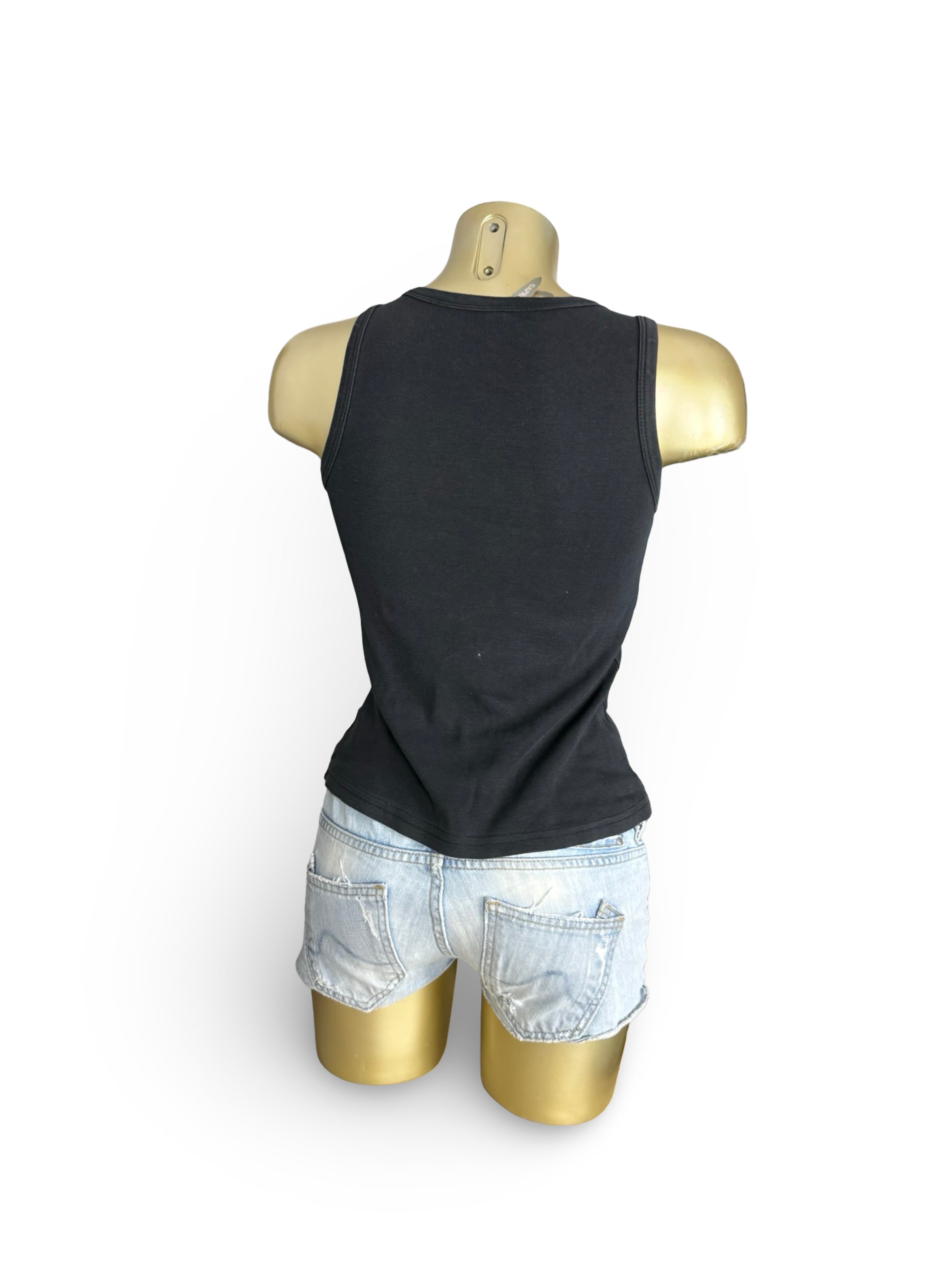 Black graphic tank top (S)