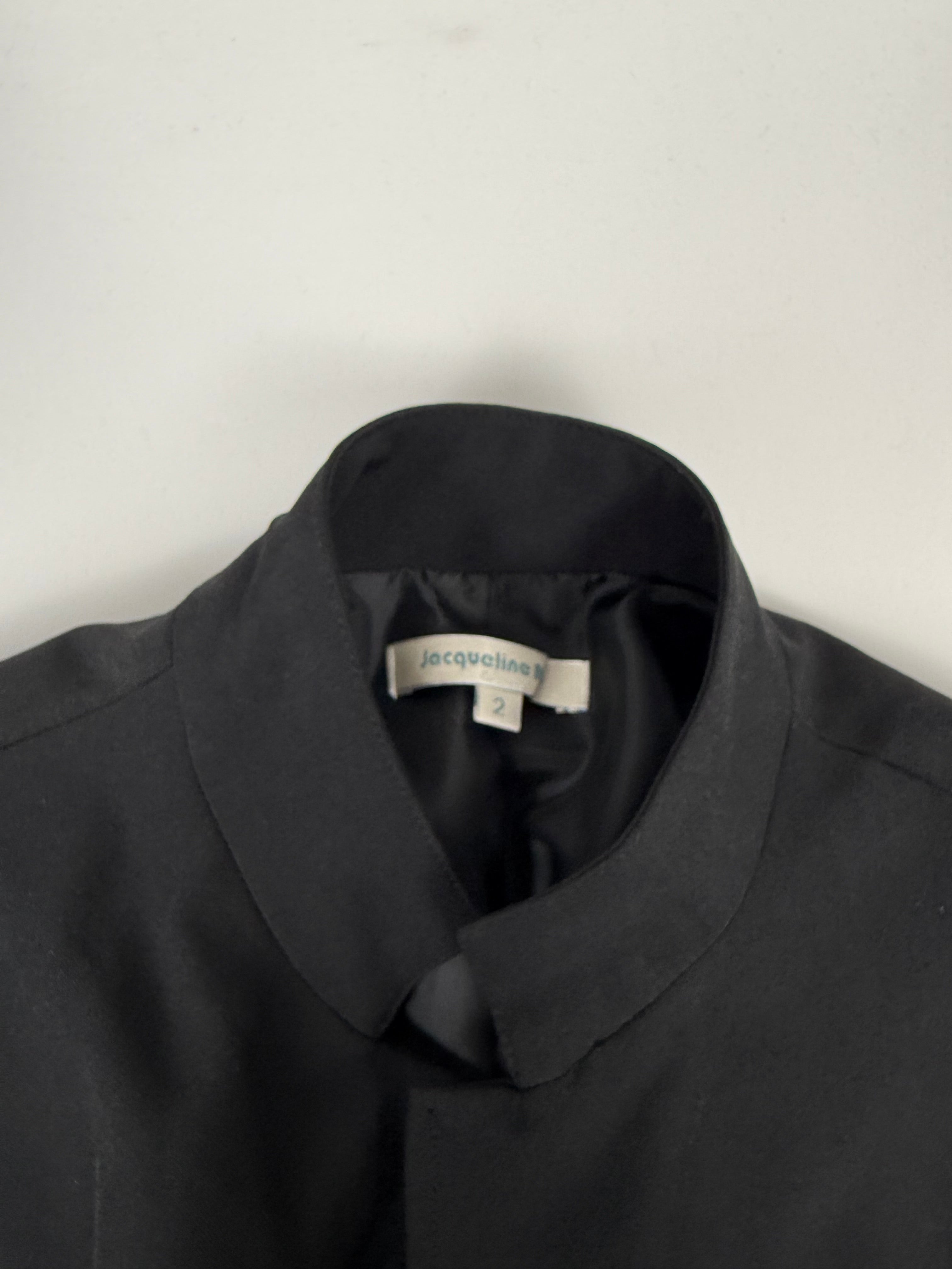 Black zip up office blazer jacket (M)