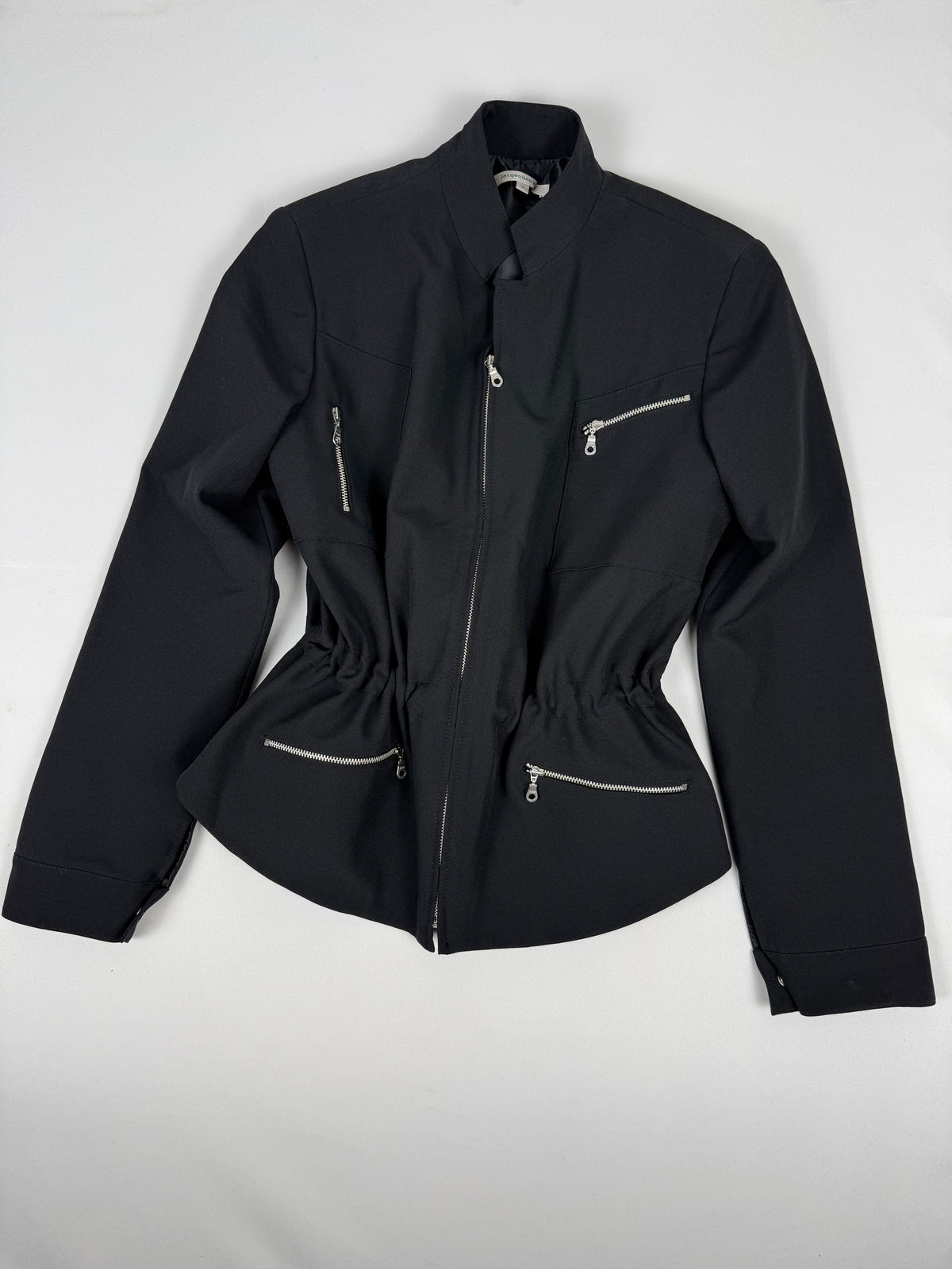 Black zip up office blazer jacket (M)
