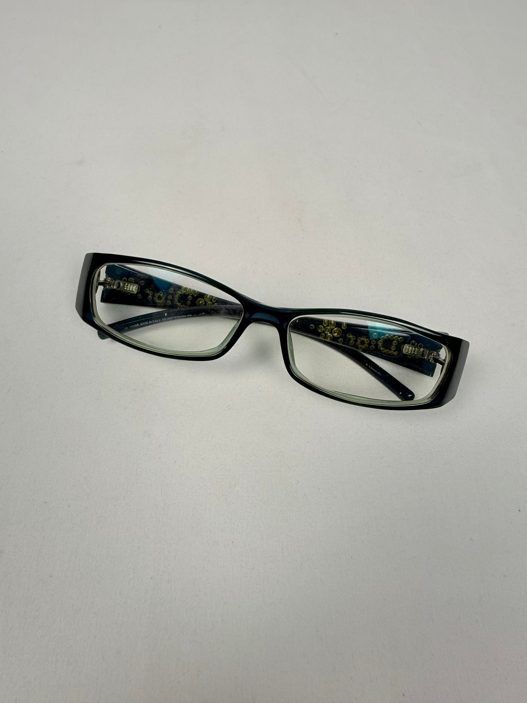 Black rhinestones office glasses (with prescription)