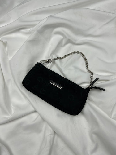 Black monogram mini wallet shoulder bag