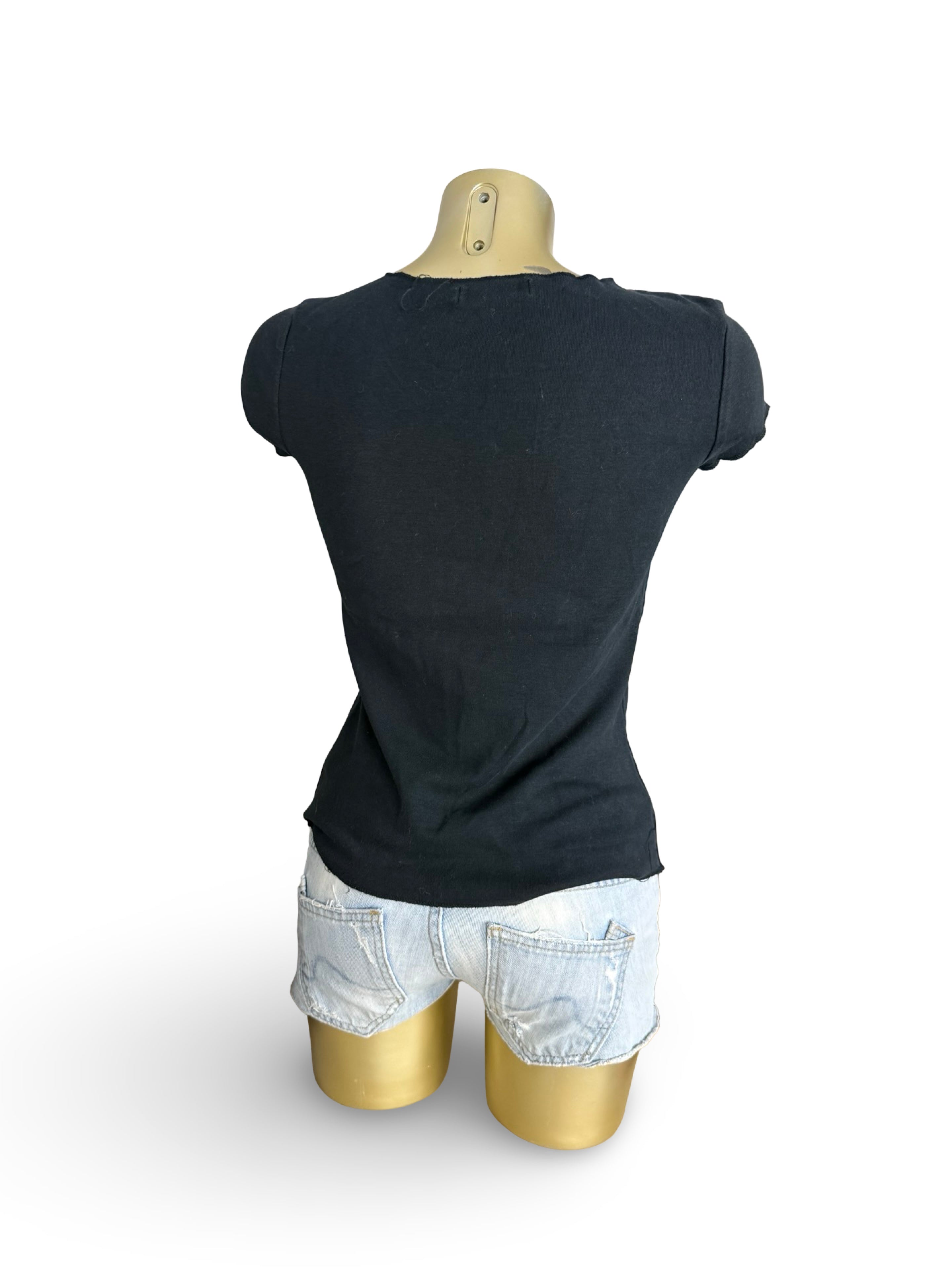 Black graphic cotton tee (L)