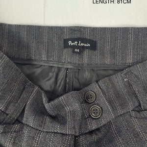 Grey striped low rise office capri pants (XXL)