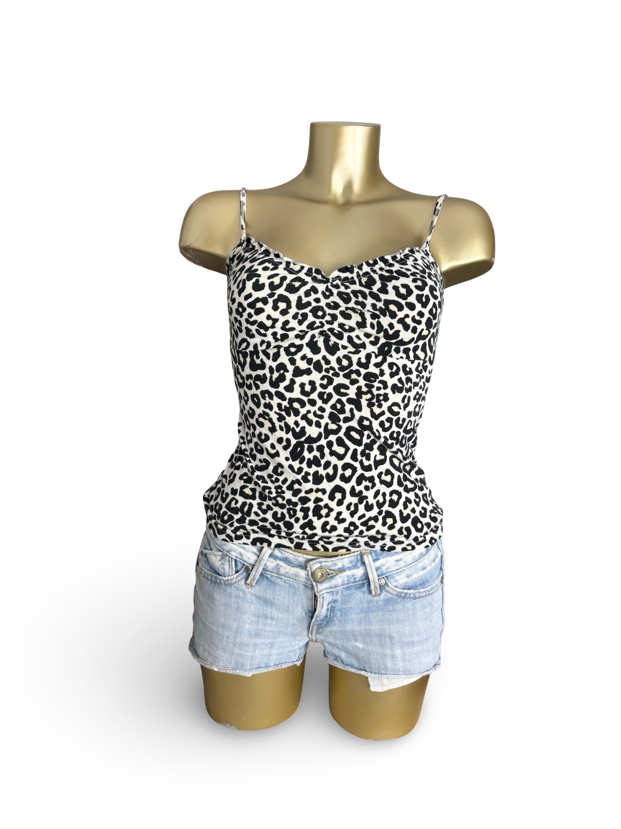 Beige animal print cami top (S)