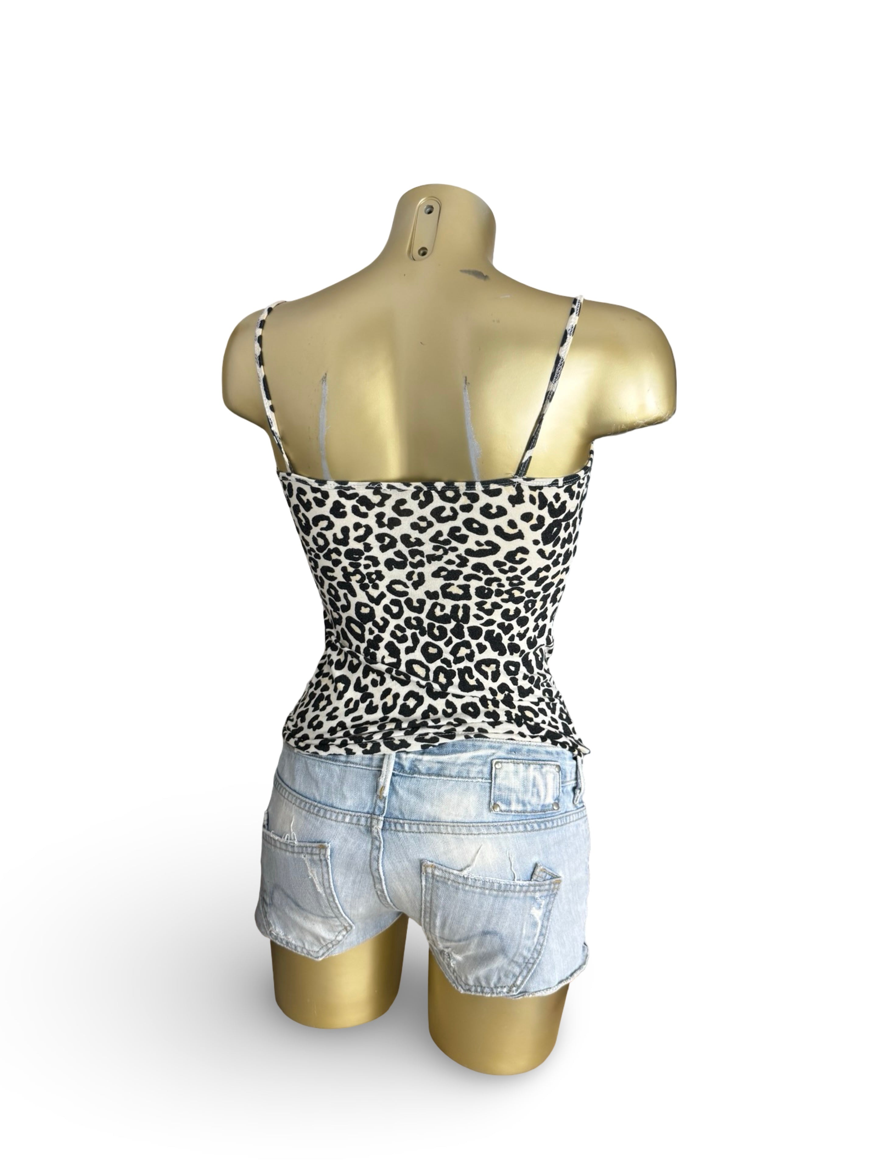 Beige animal print cami top (S)