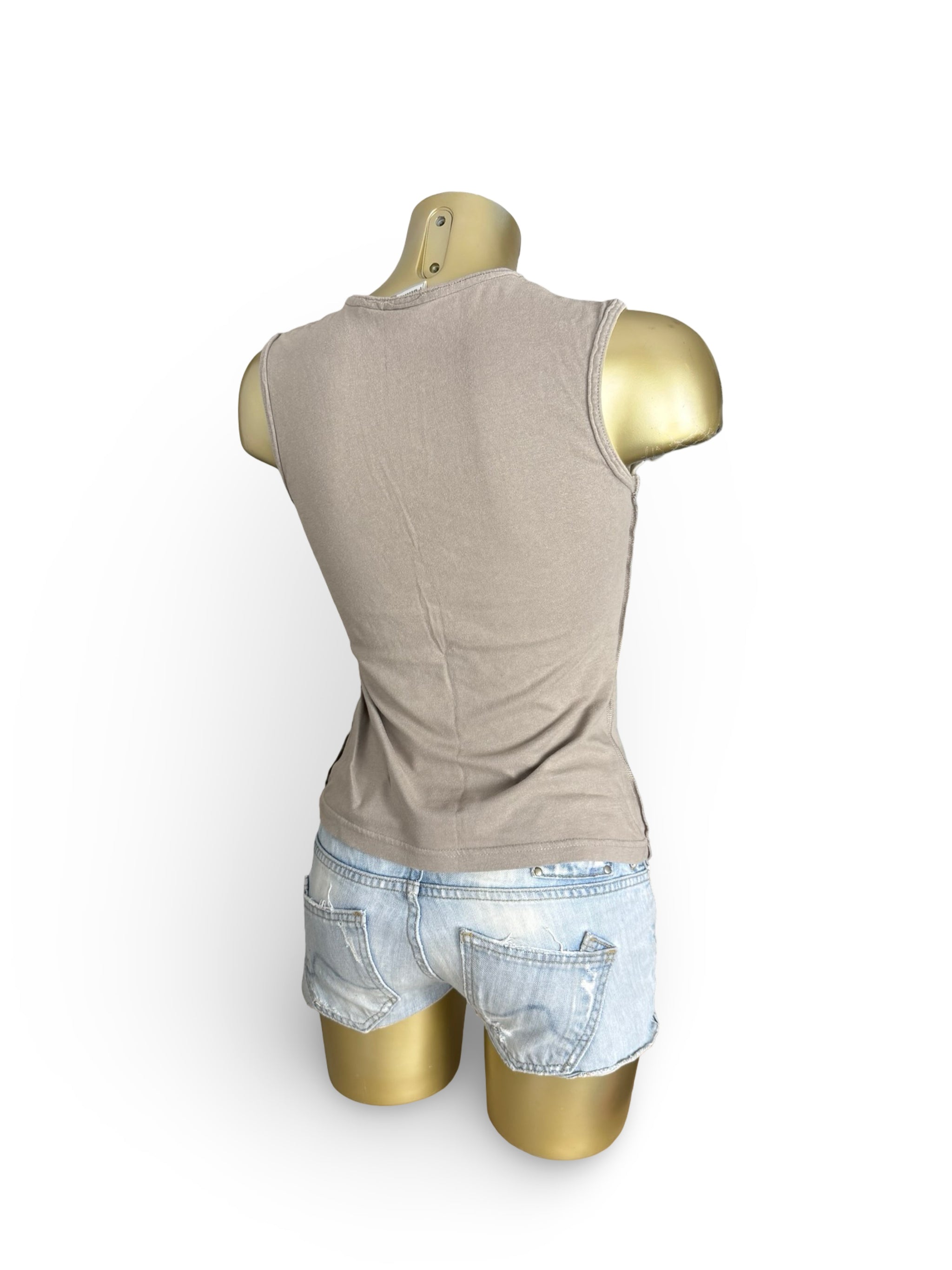 Khaki logo cotton tank top (M)