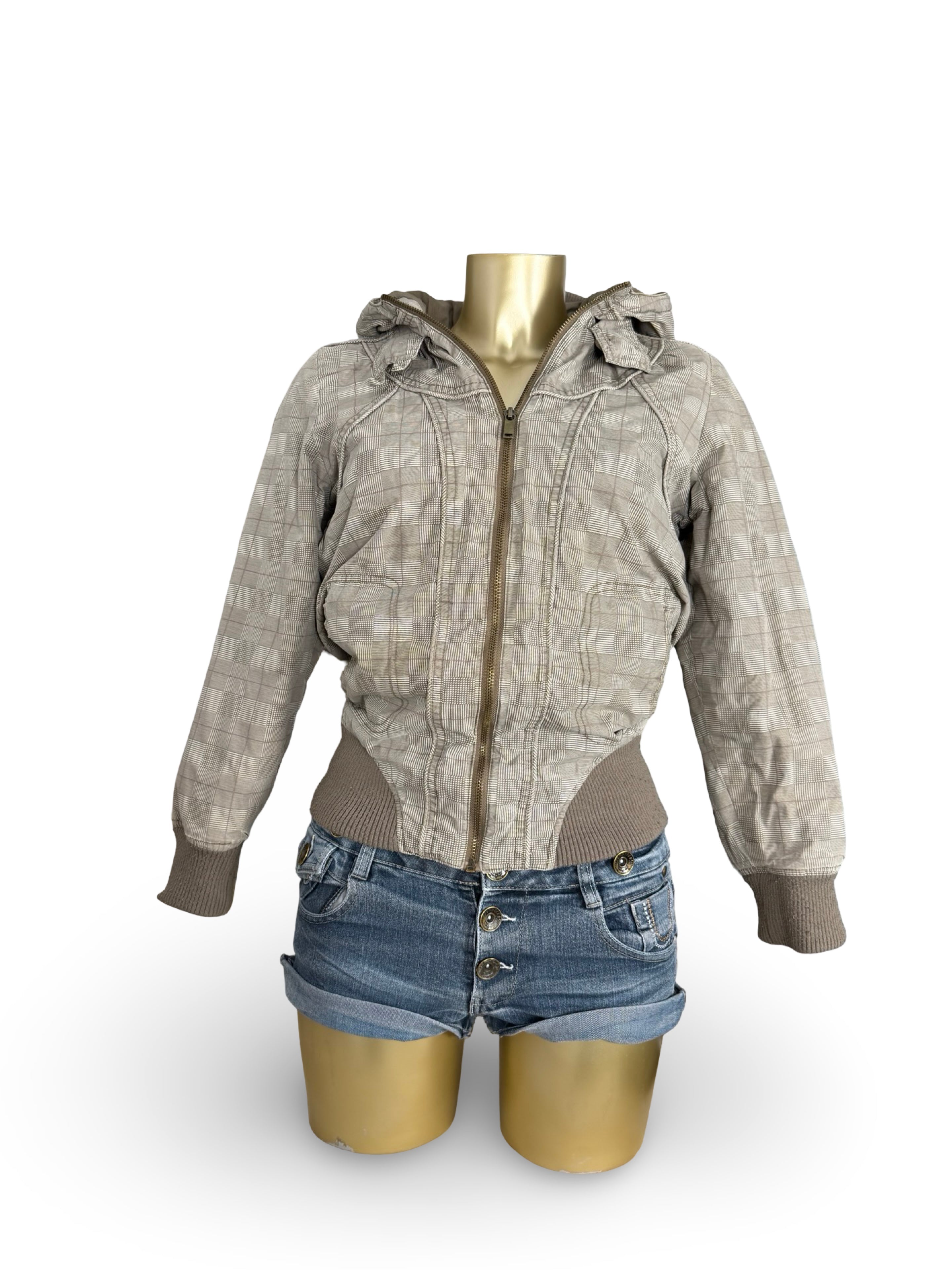 Beige mid season puffer jacket (XS)