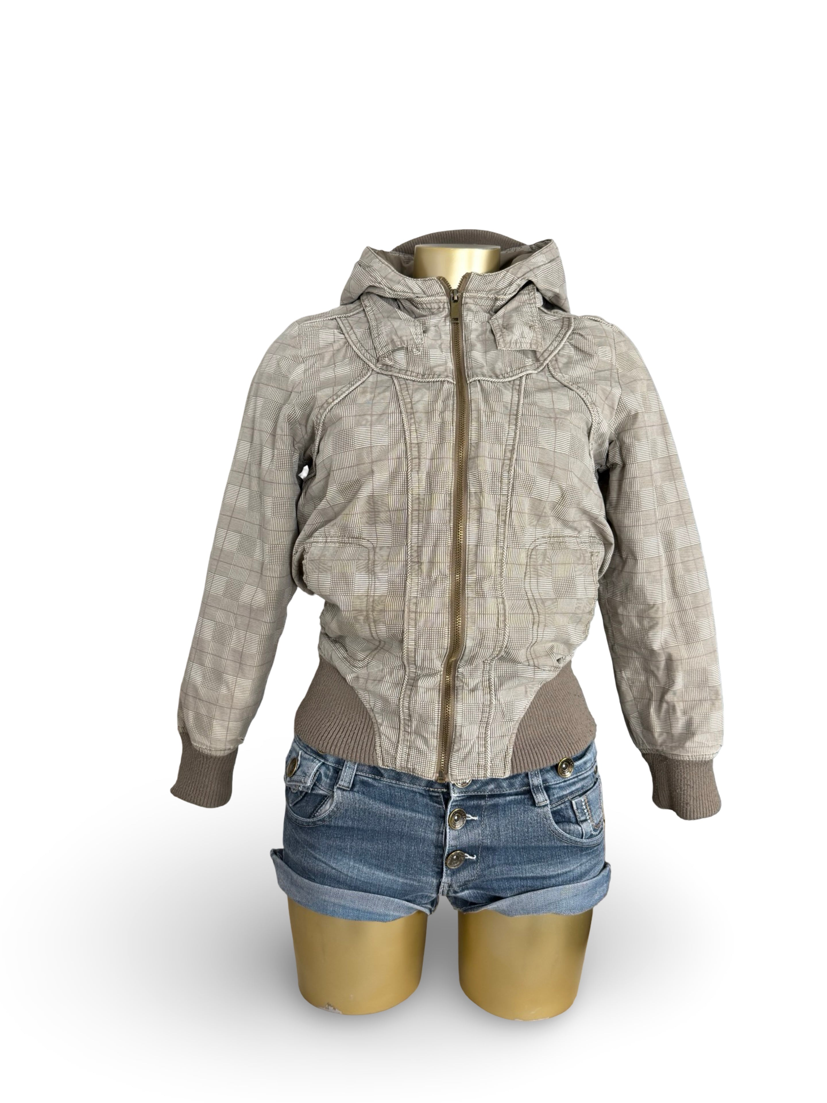 Beige mid season puffer jacket (XS)