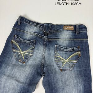 Navy low rise flare pants (S/M)