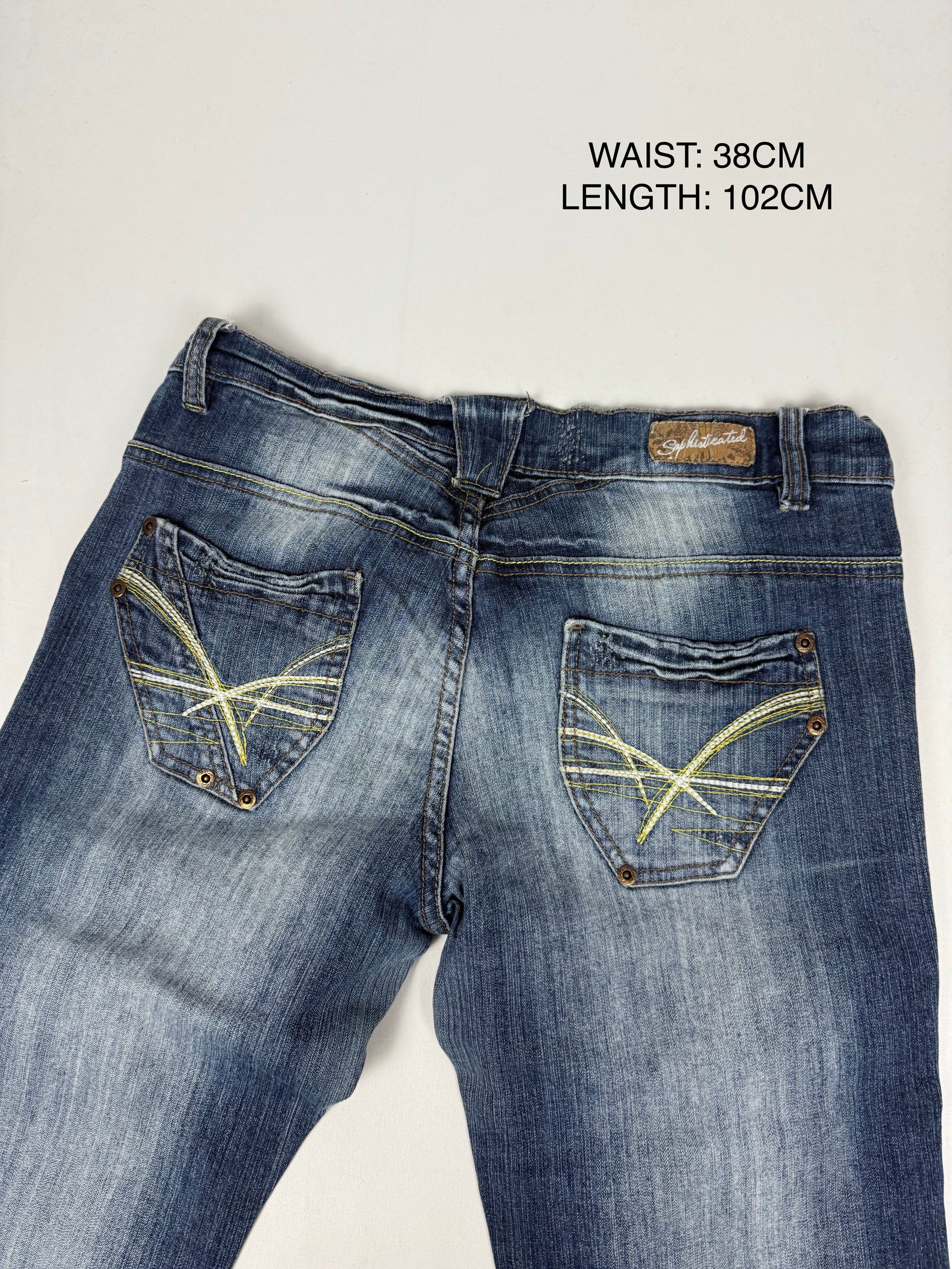 Navy low rise flare pants (S/M)