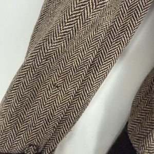 Brown check print biker jacket (M)