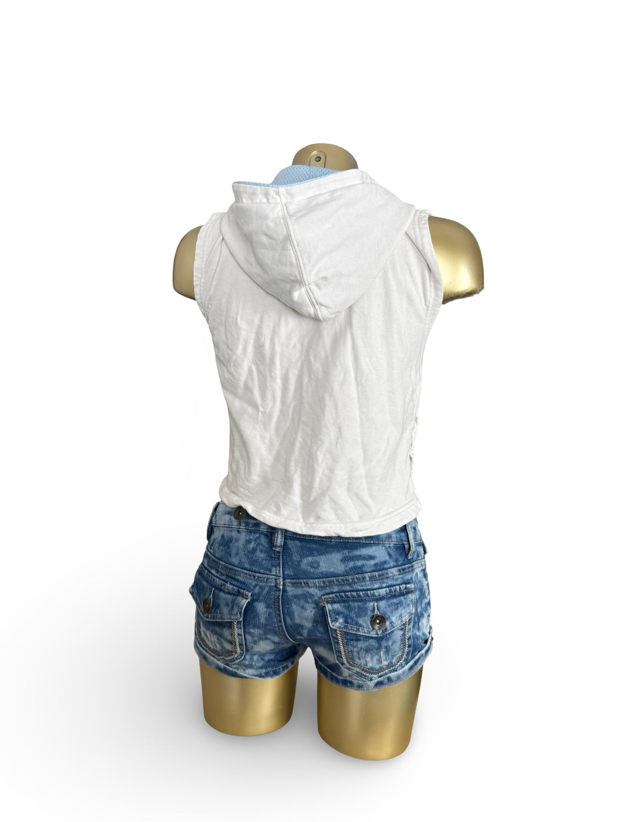 White hooded zip up top (XS)
