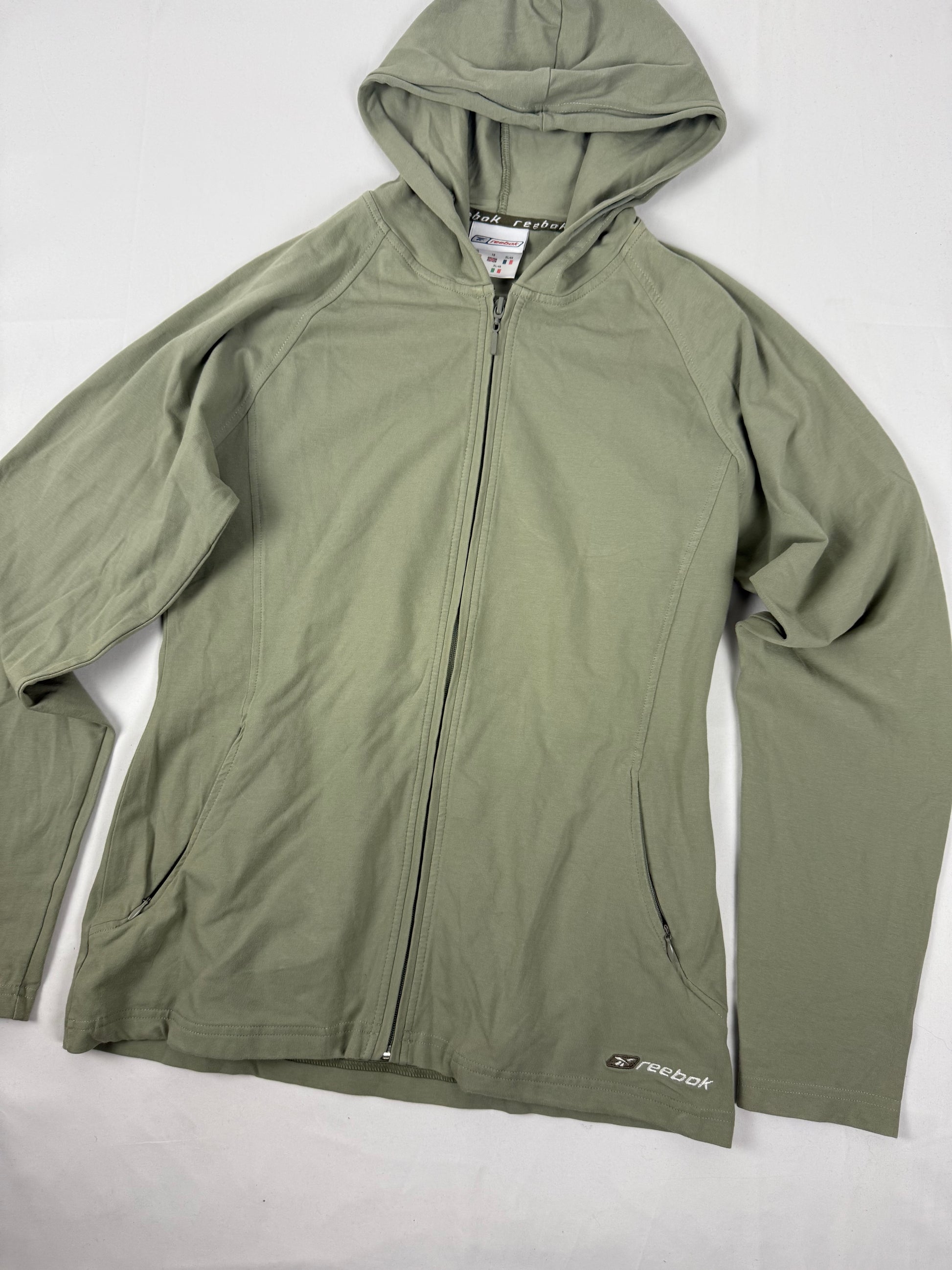 Khaki tight fit zip up hoodie (XL)