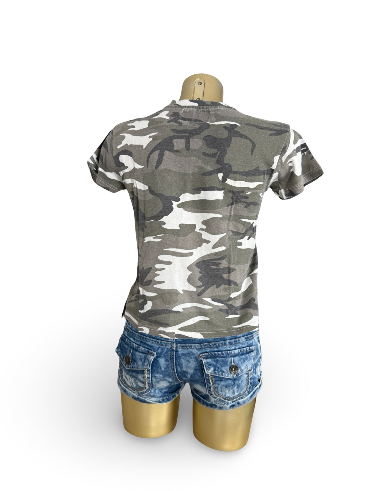 Khaki camo cotton tee (S)