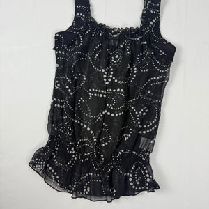 Black graphic mesh tight fit top (XL)