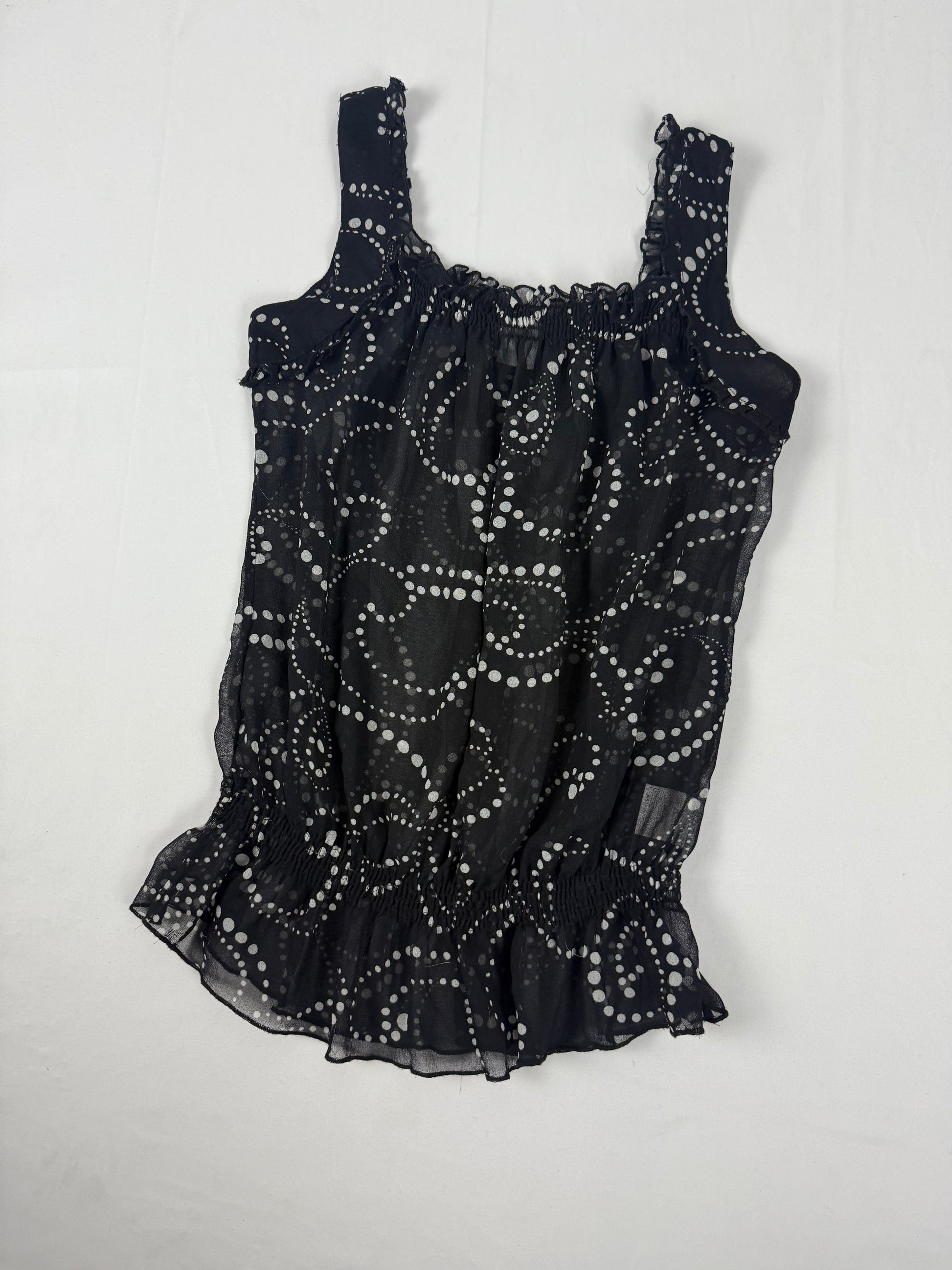 Black graphic mesh tight fit top (XL)