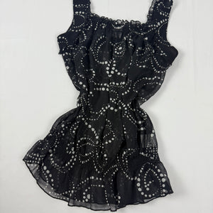 Black graphic mesh tight fit top (XL)