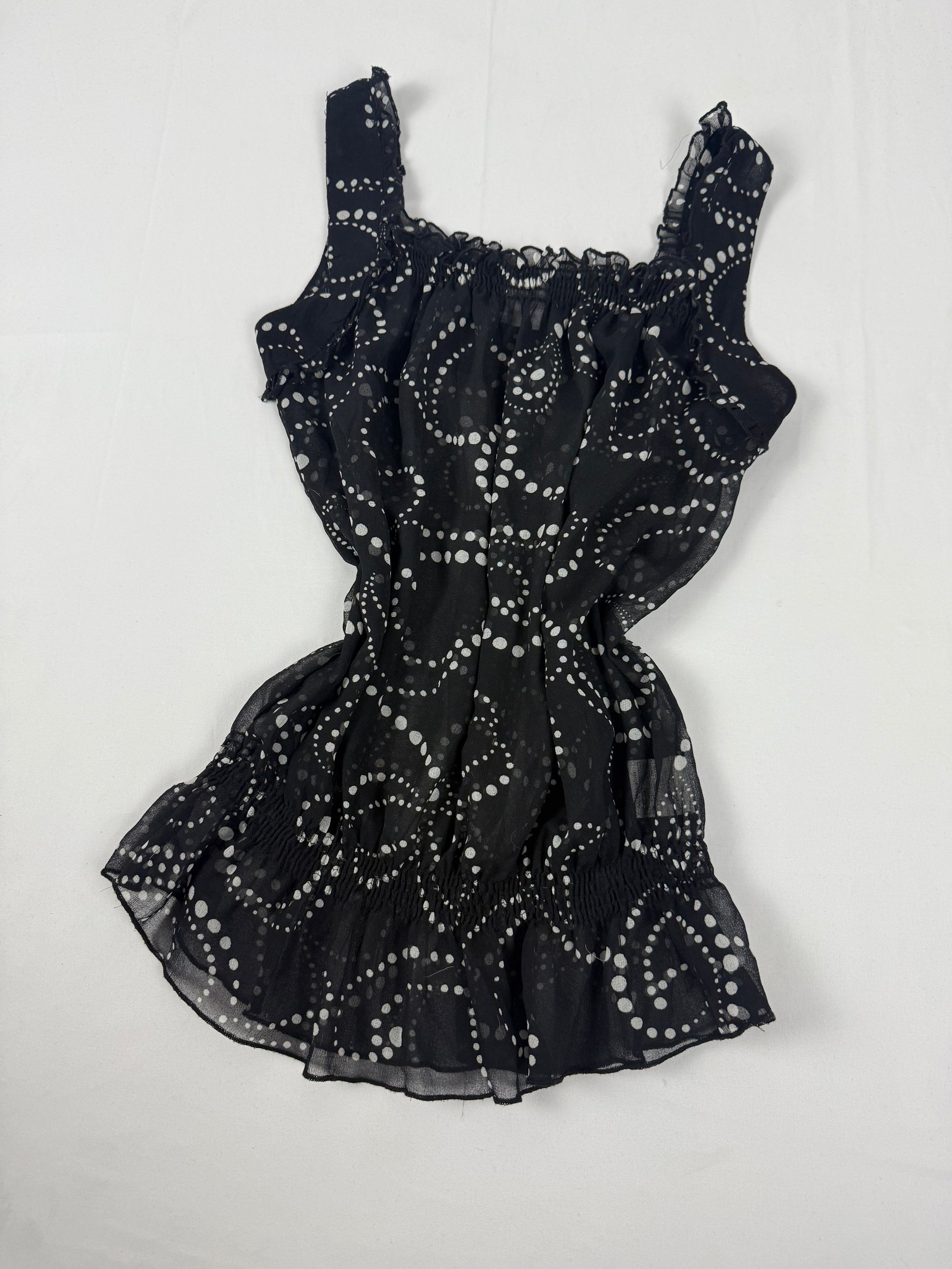 Black graphic mesh tight fit top (XL)