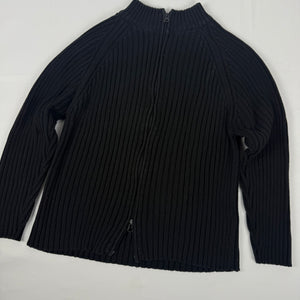 Black ribbed zip up jumper (XL)
