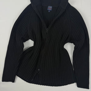 Black ribbed zip up jumper (XL)