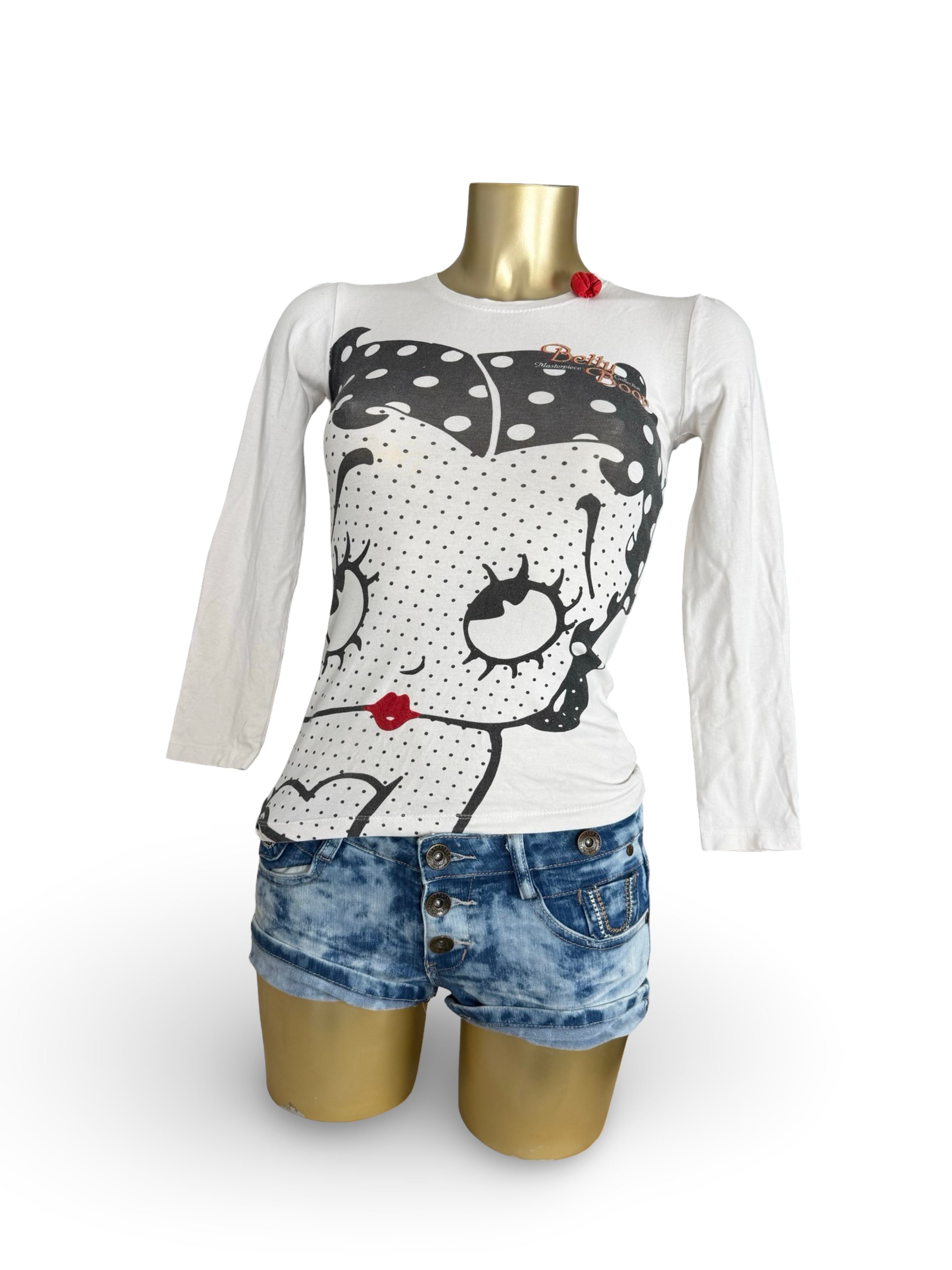 White graphic long sleeves top (XS)