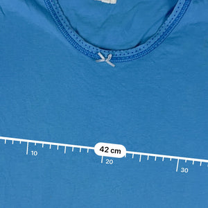 Blue 100% cotton coquette tee (L)
