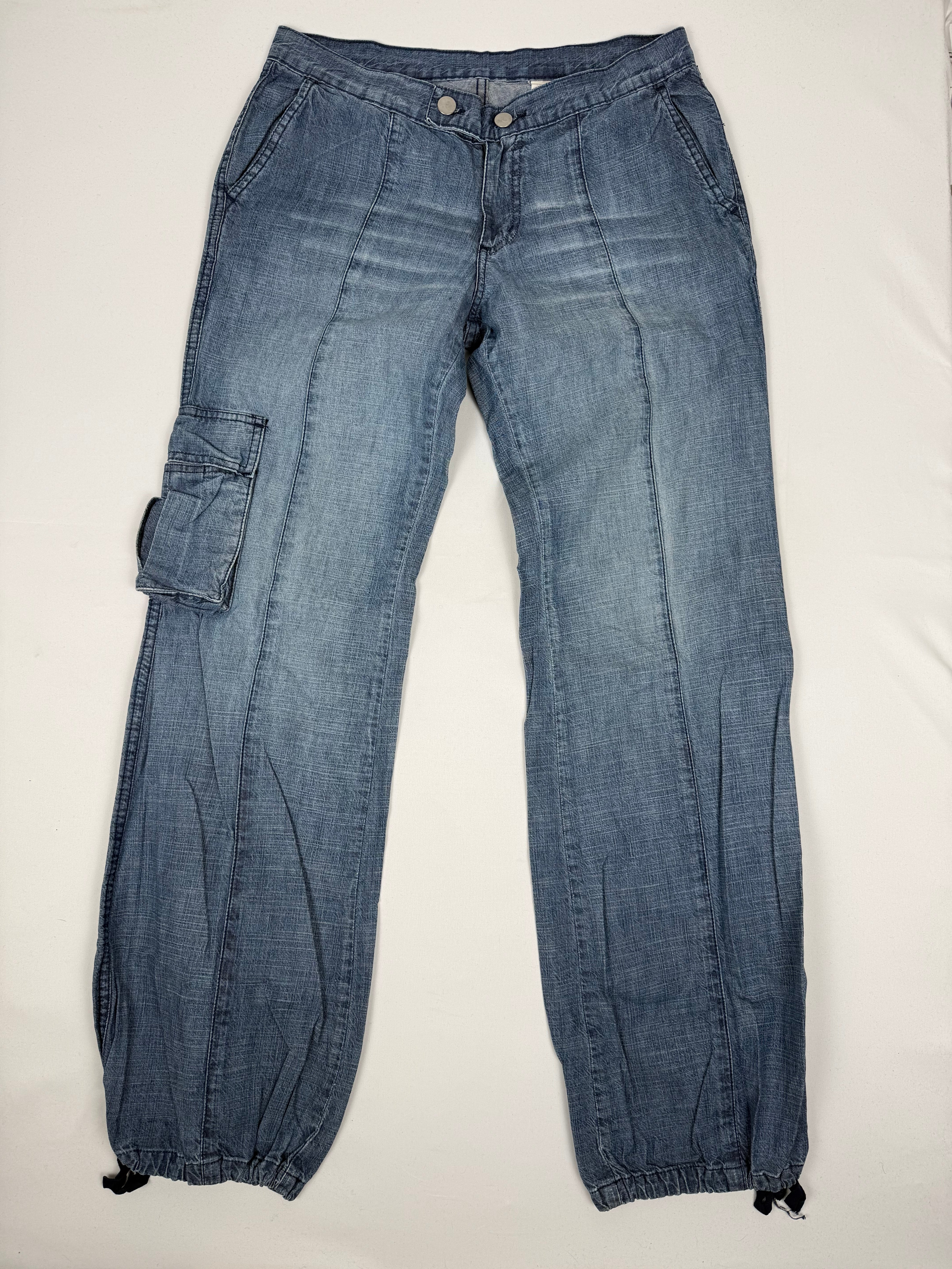 Blue denim cargo pants (M)