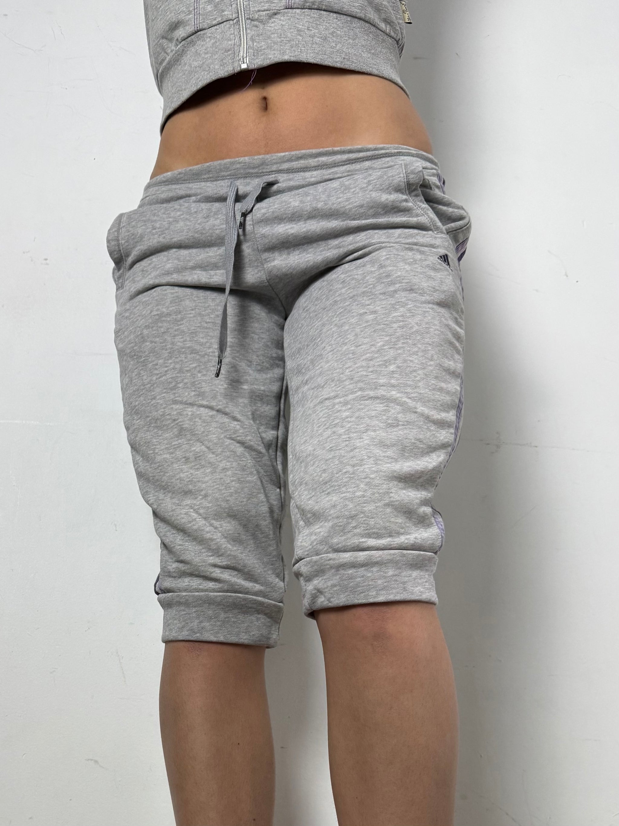 Grey & purple low waist capri joggers pants (XS/S)