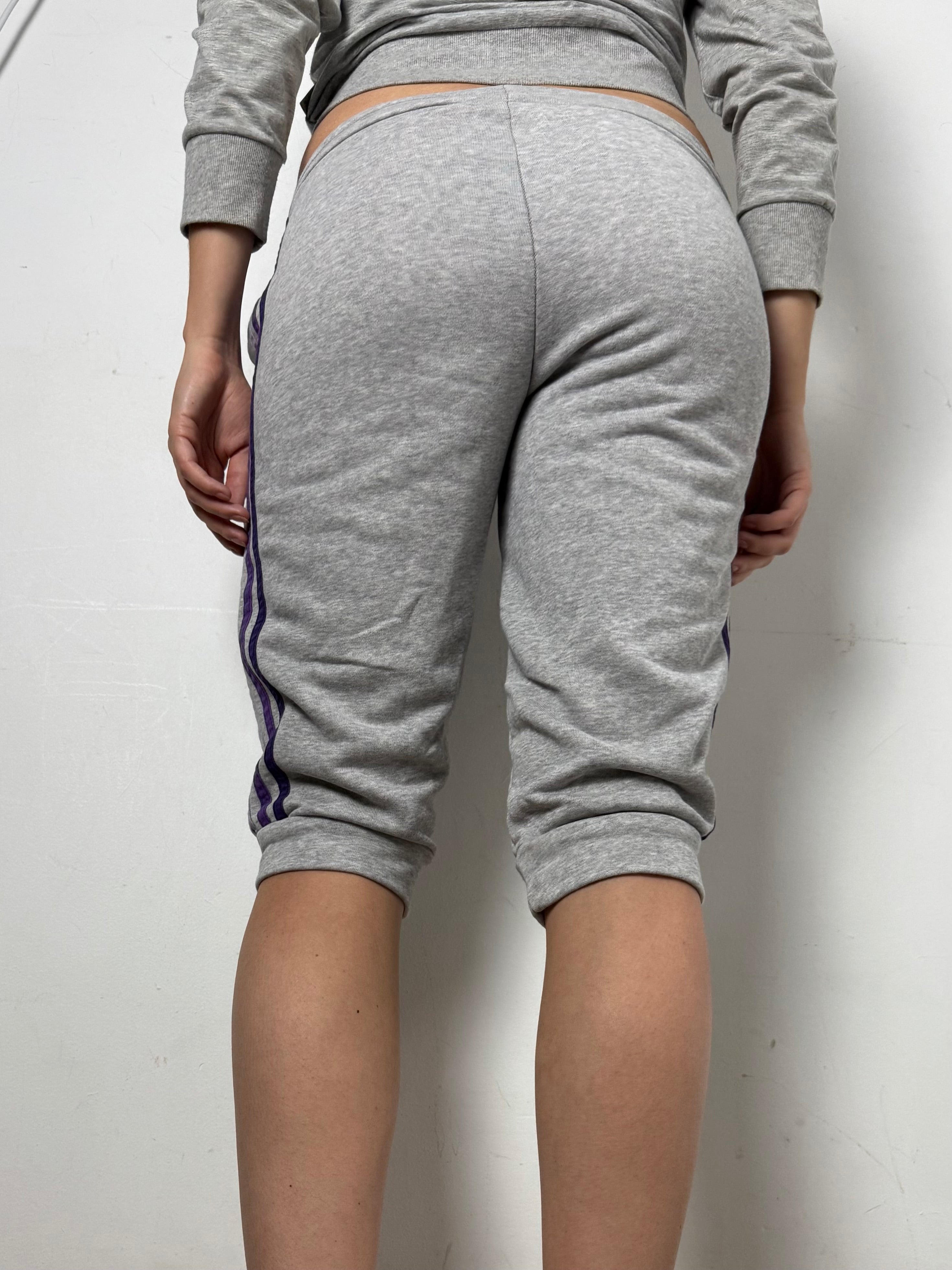Grey & purple low waist capri joggers pants (XS/S)