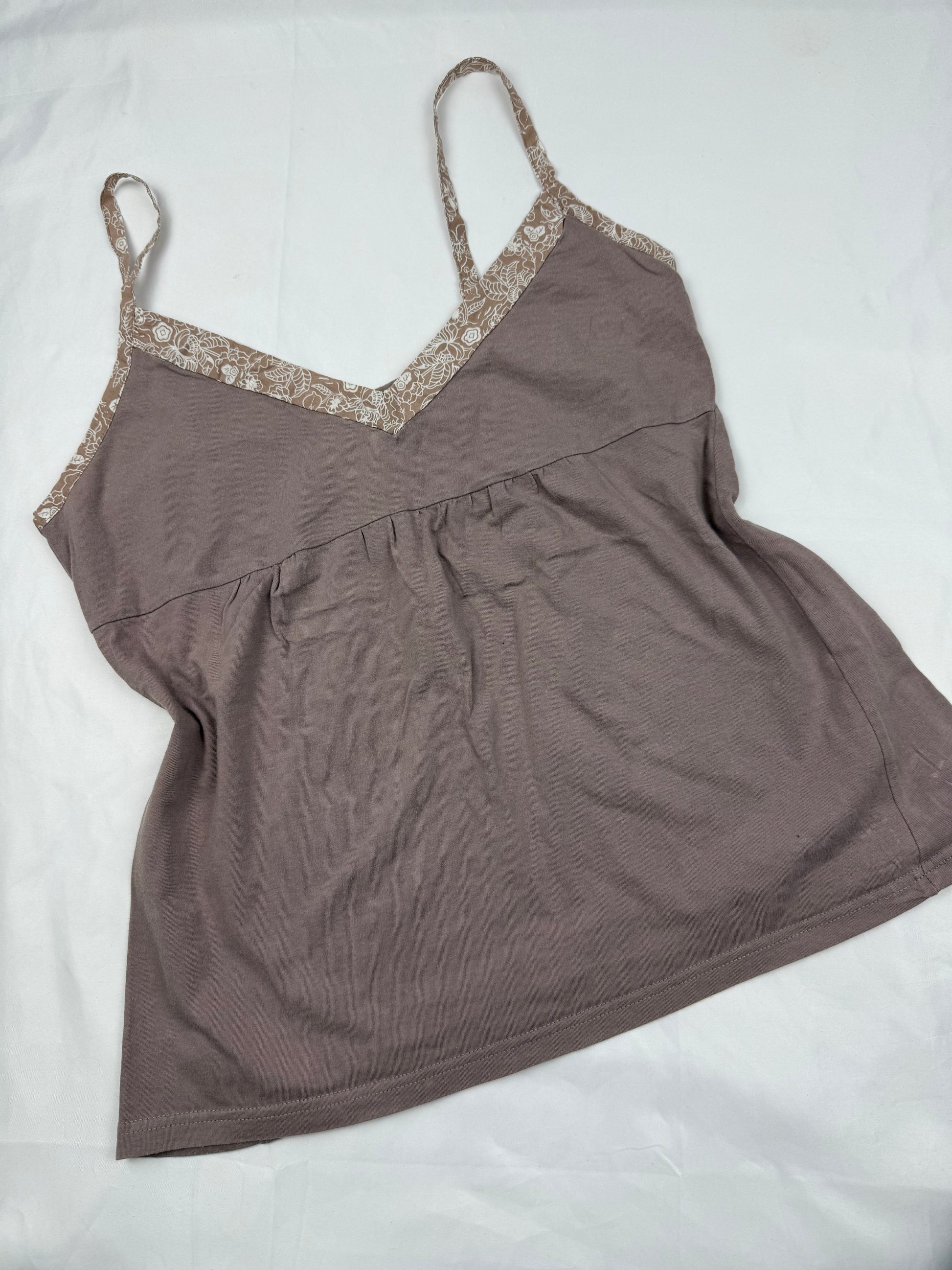 Khaki cotton cami top (M)