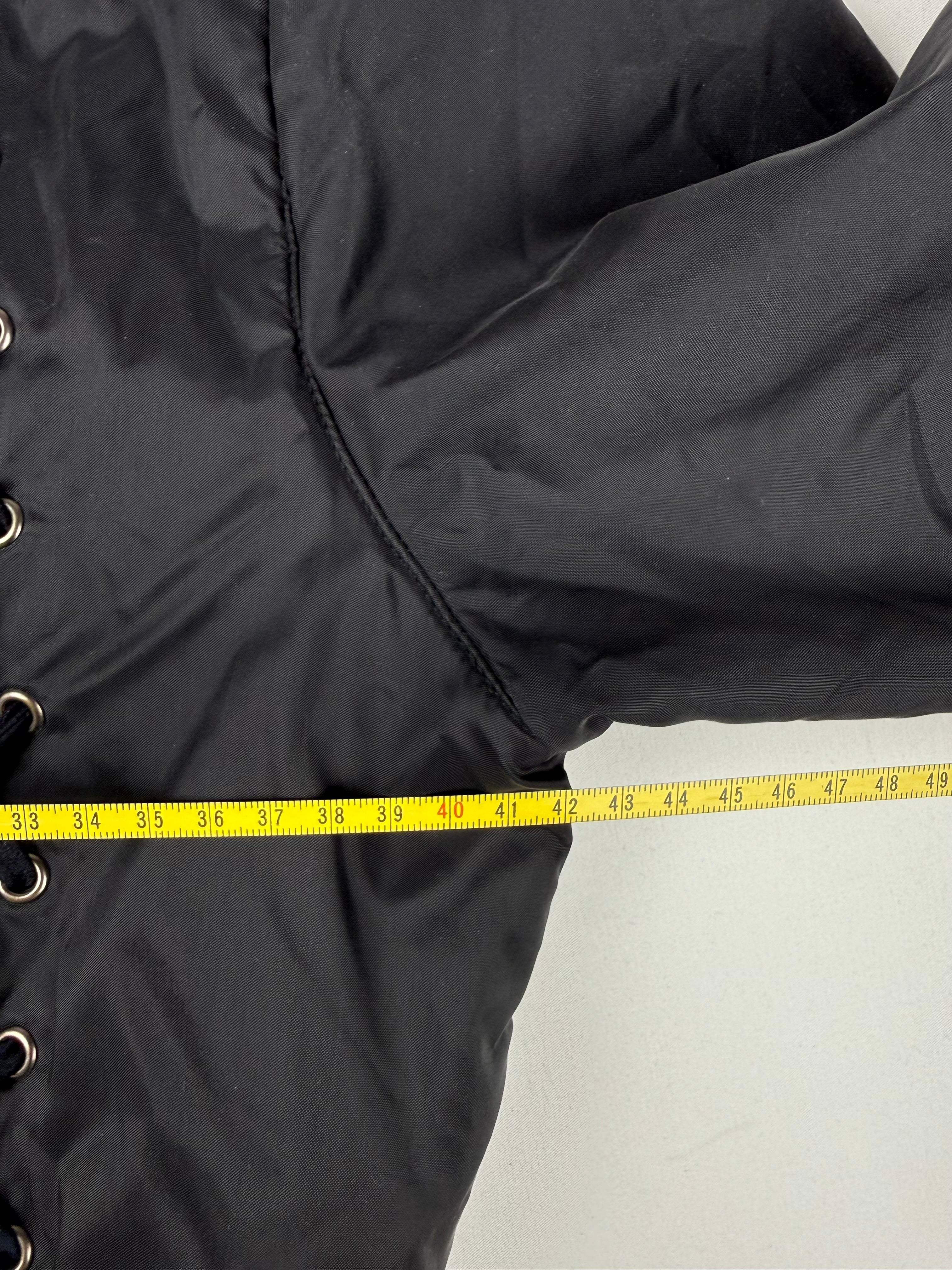 Black puffer lace up tight fit jacket (S)