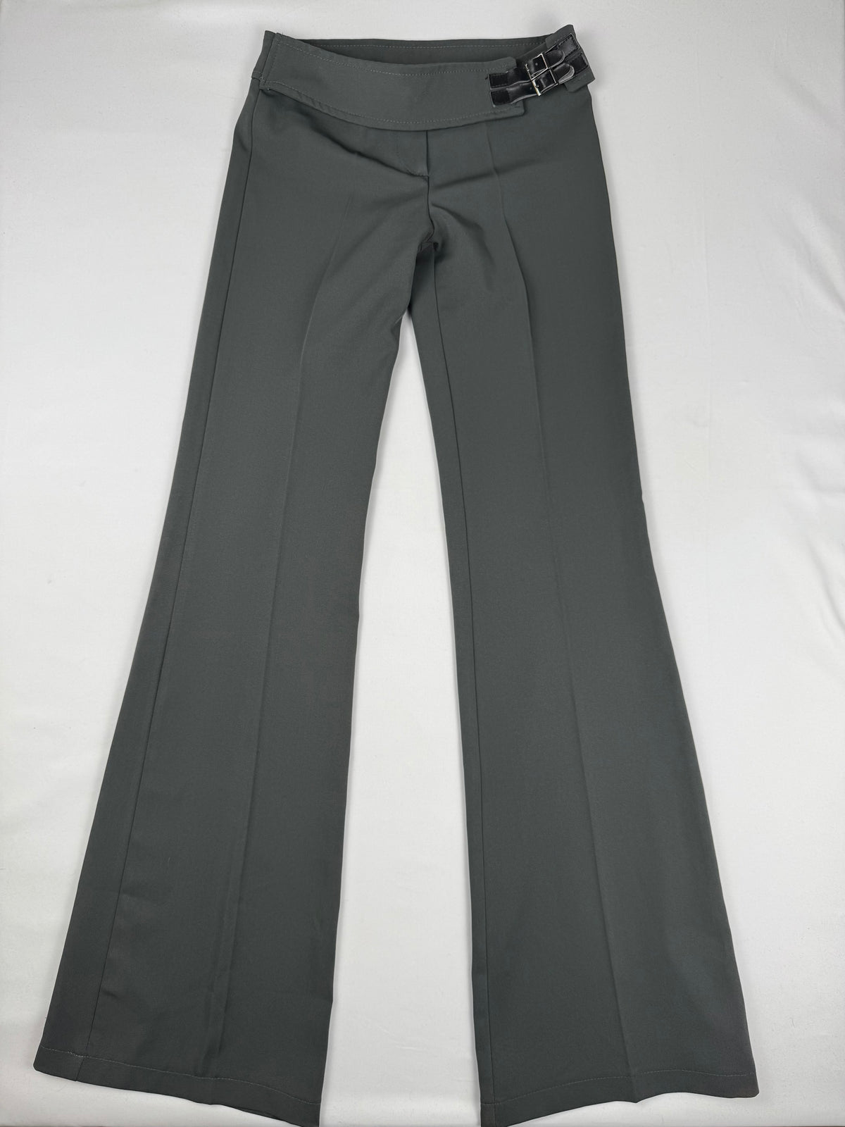 Grey low rise flare office pants (XS)