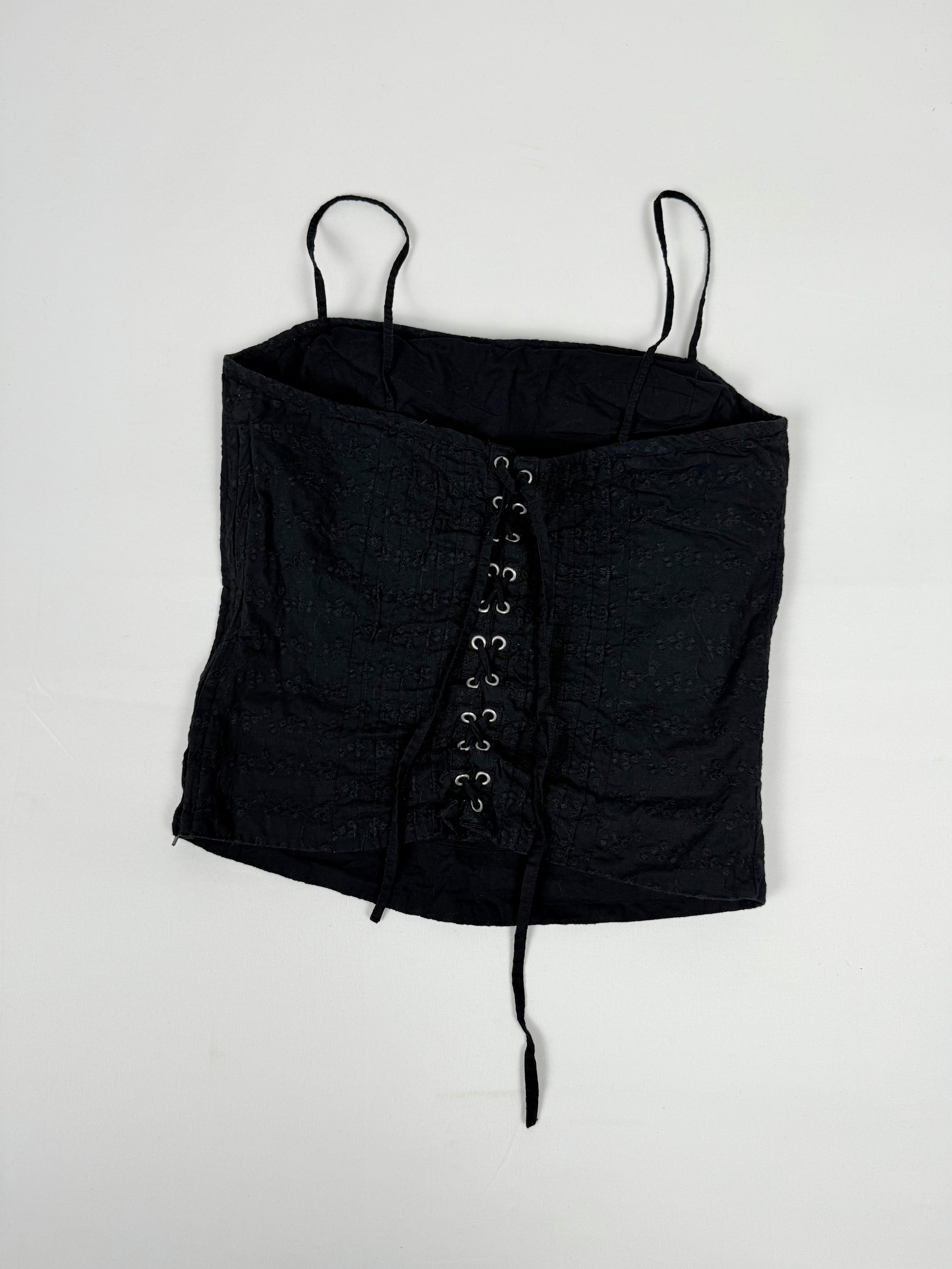 Black lace up corset top (S)