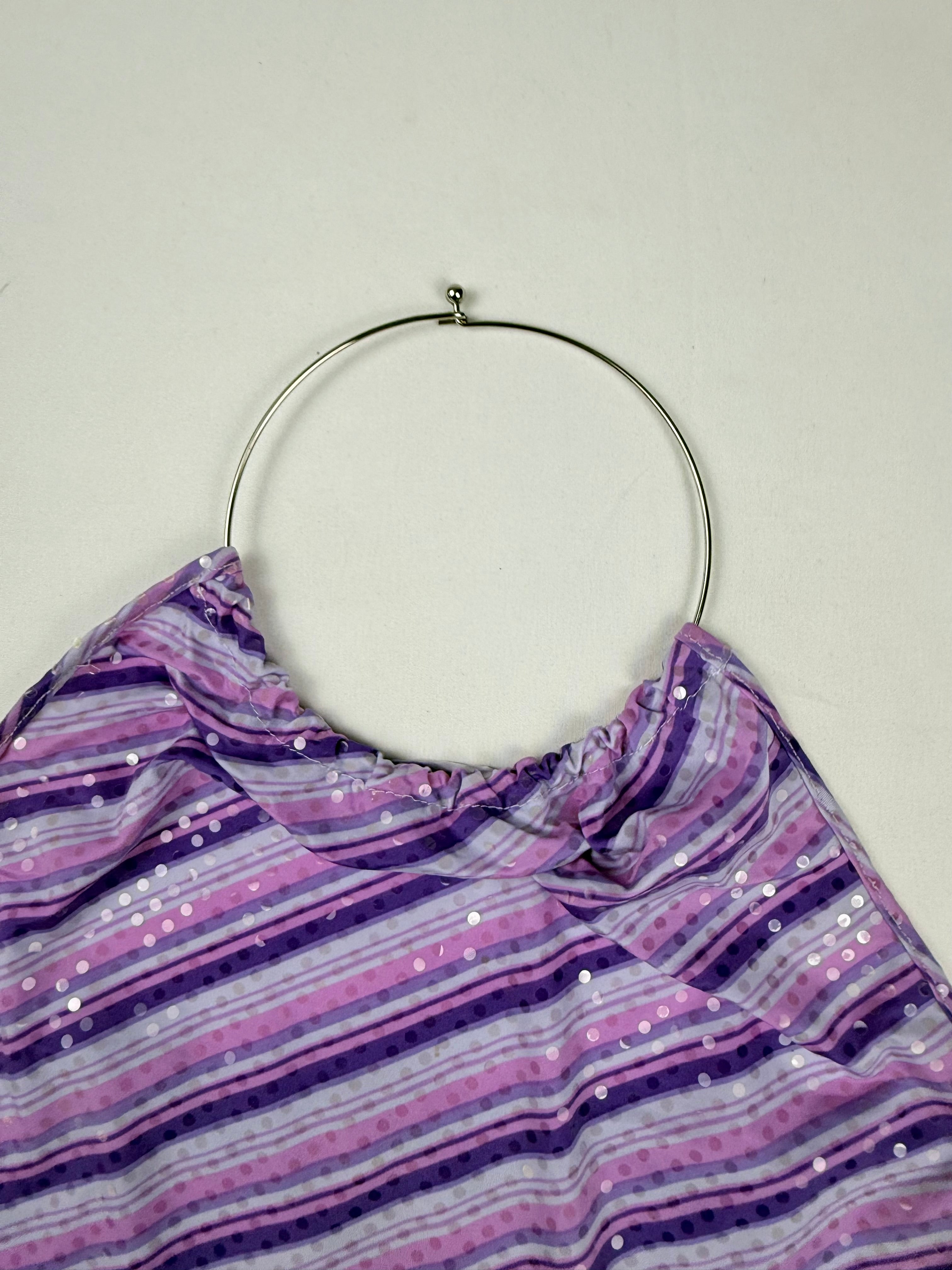 Purple ring necklace halter top (M)