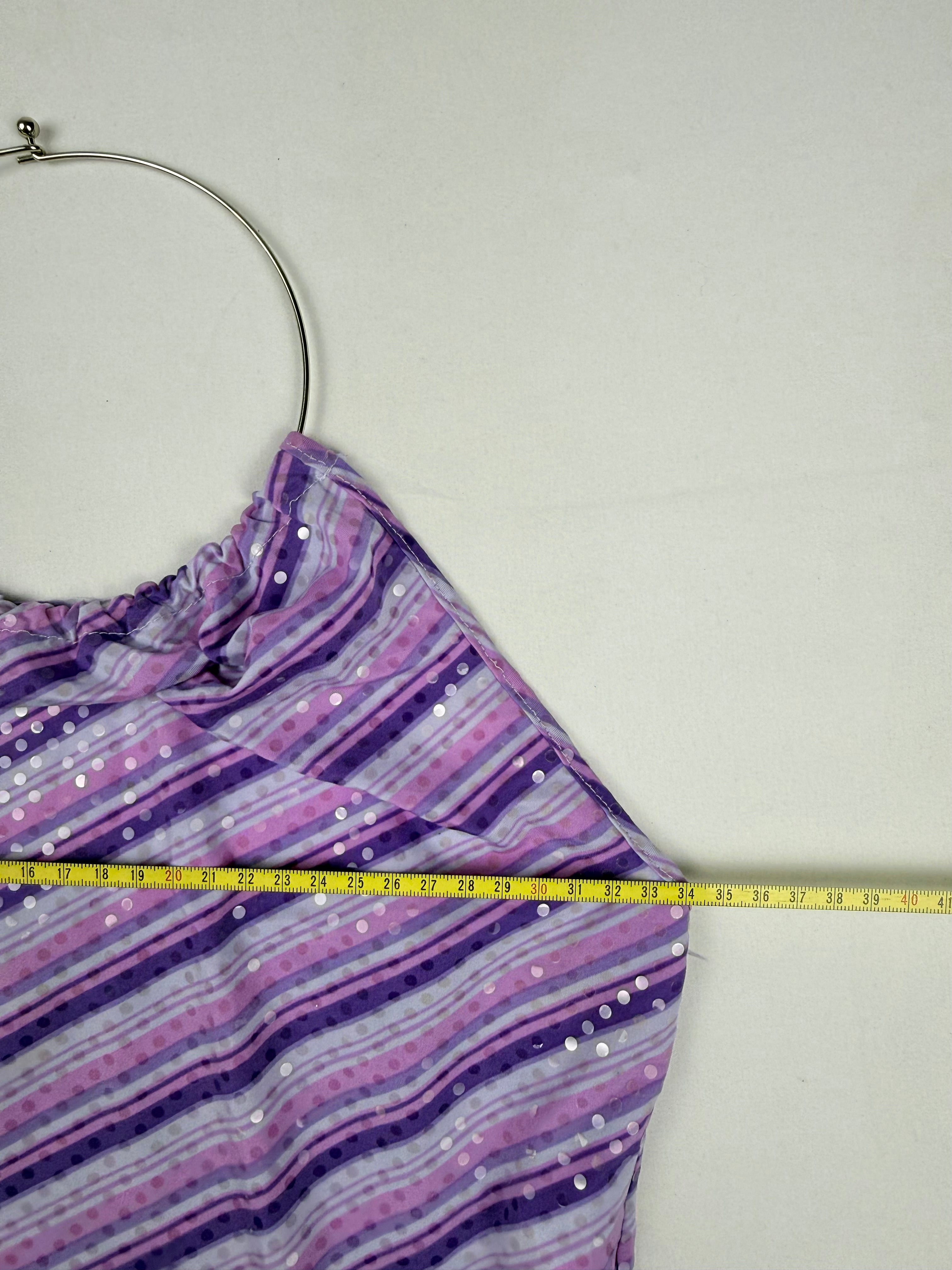 Purple ring necklace halter top (M)