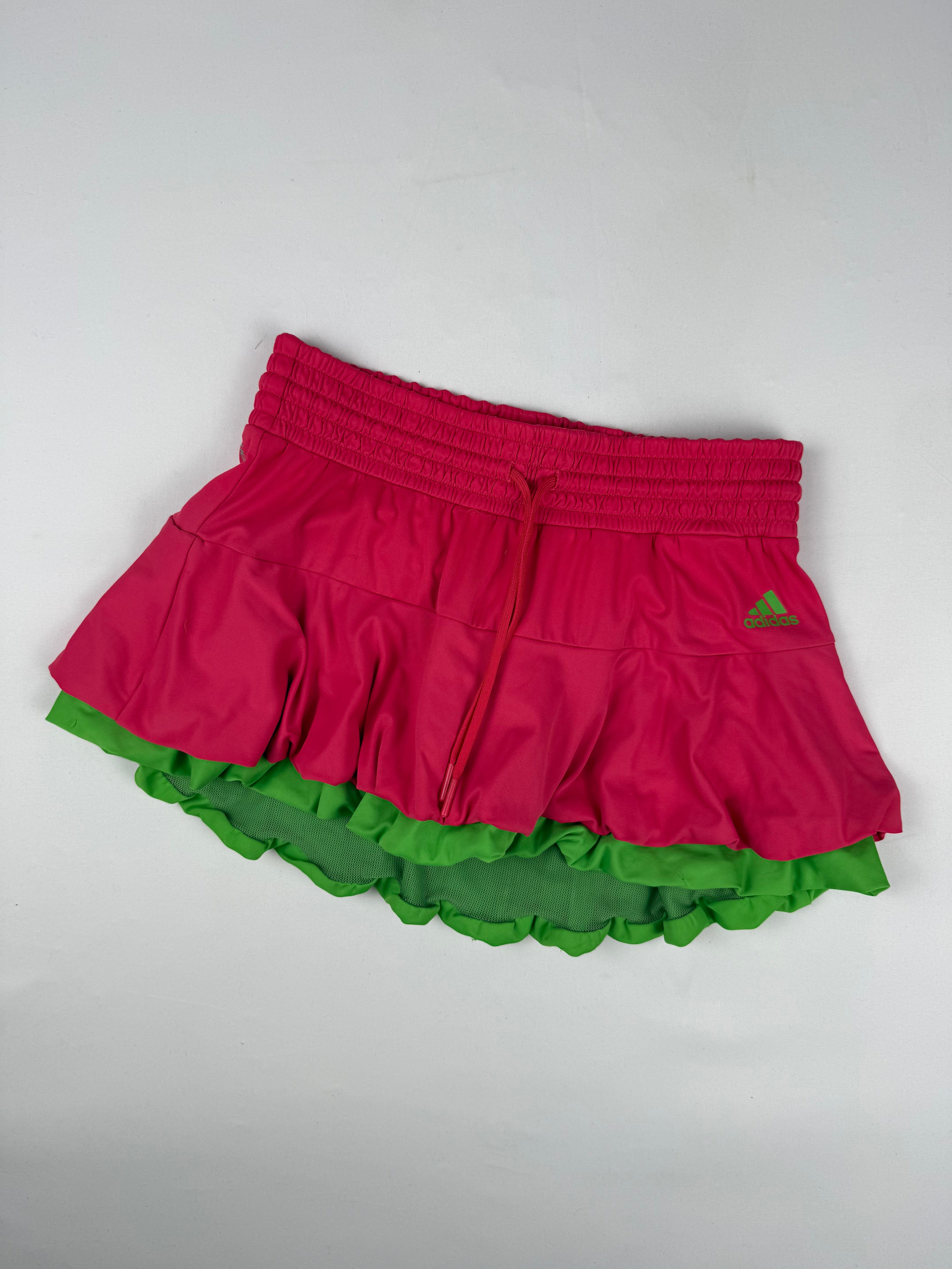 Pink pleated mini skirt (S)