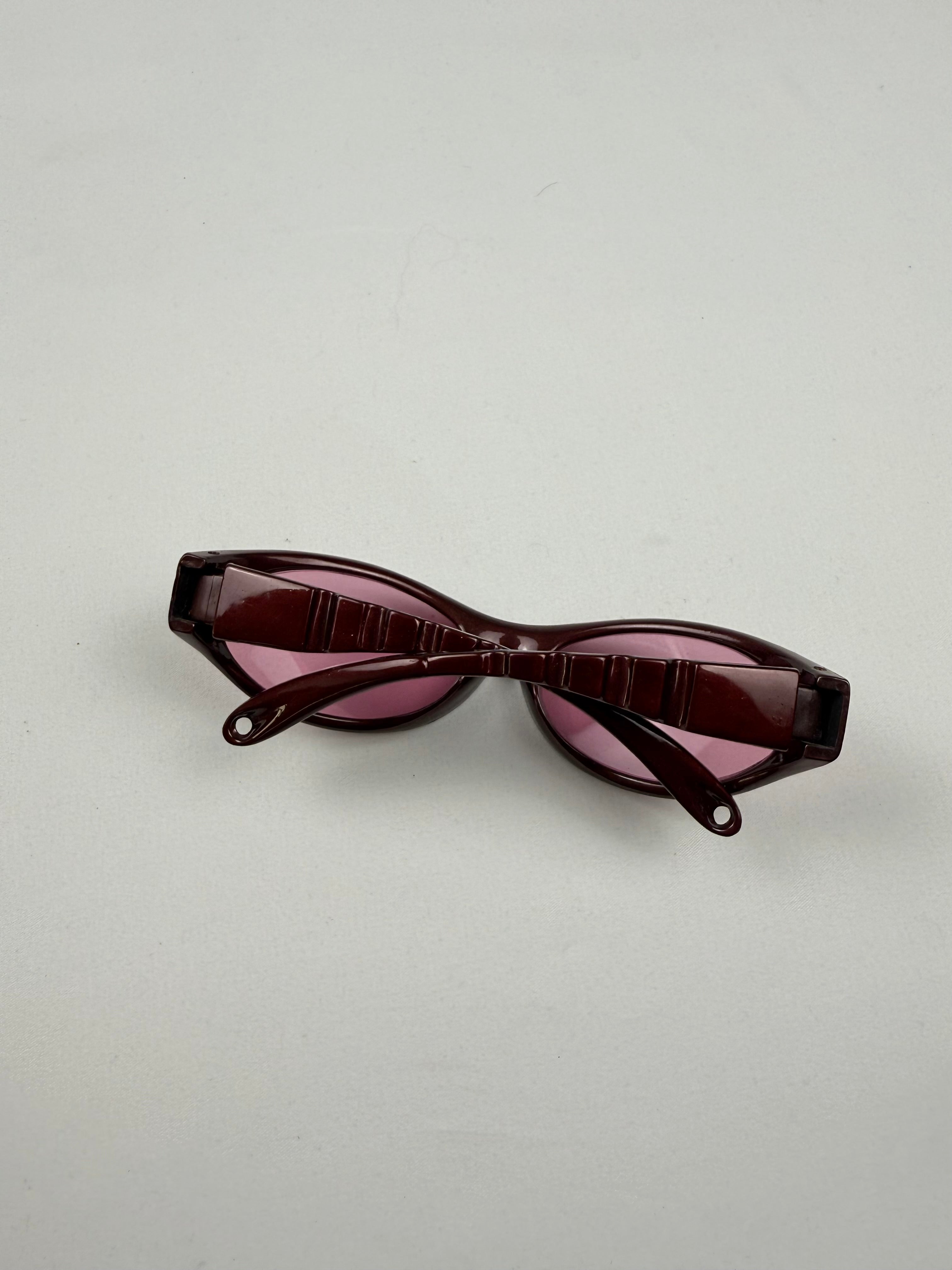 Lunettes de soleil à strass marron et doré