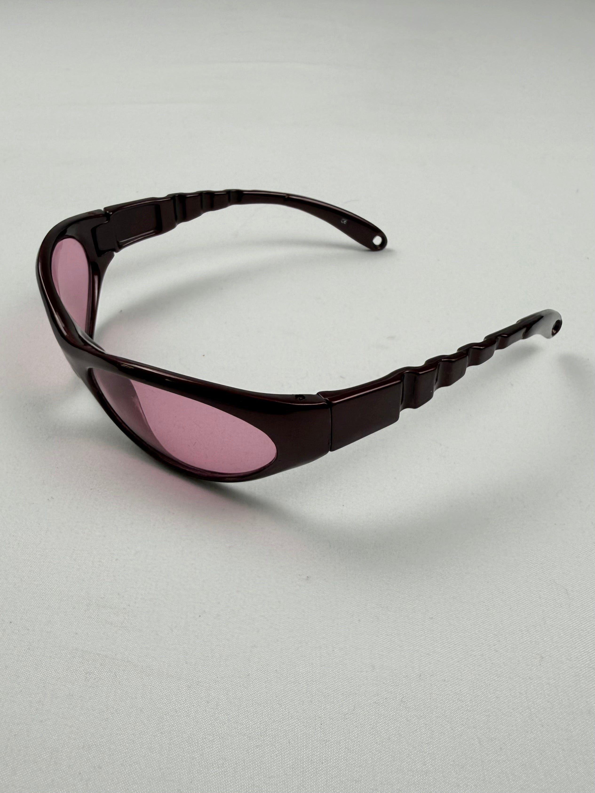 Lunettes de soleil à strass marron et doré