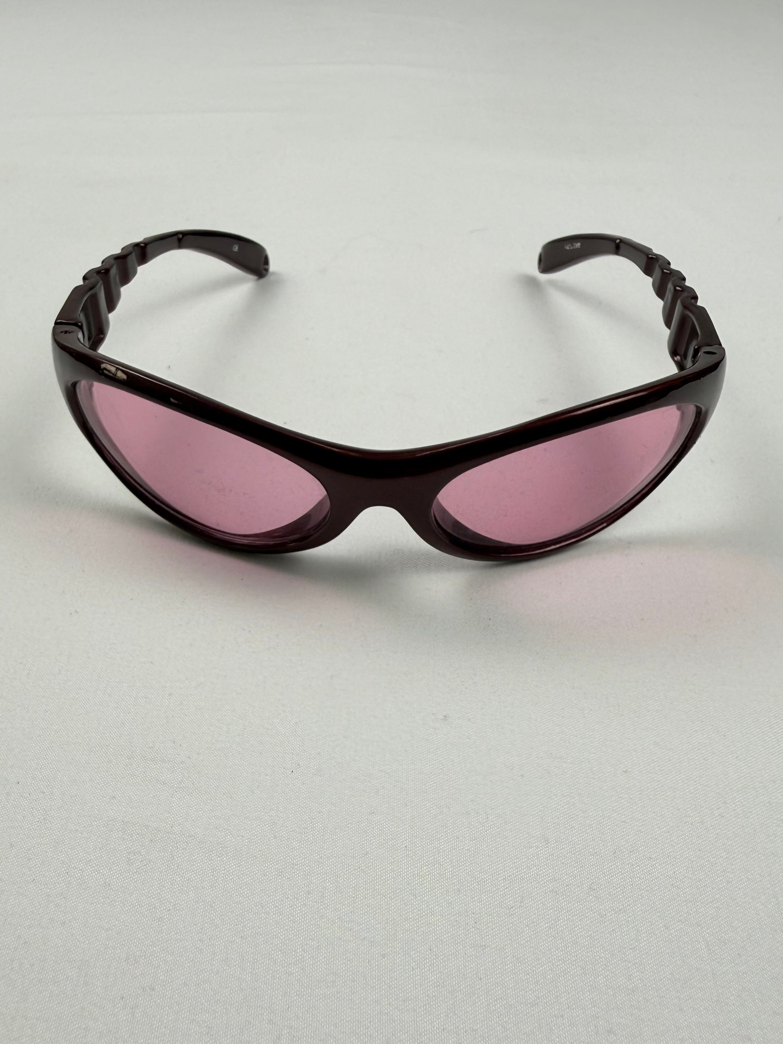 Lunettes de soleil à strass marron et doré