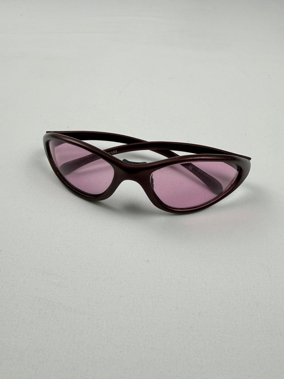 Lunettes de soleil à strass marron et doré