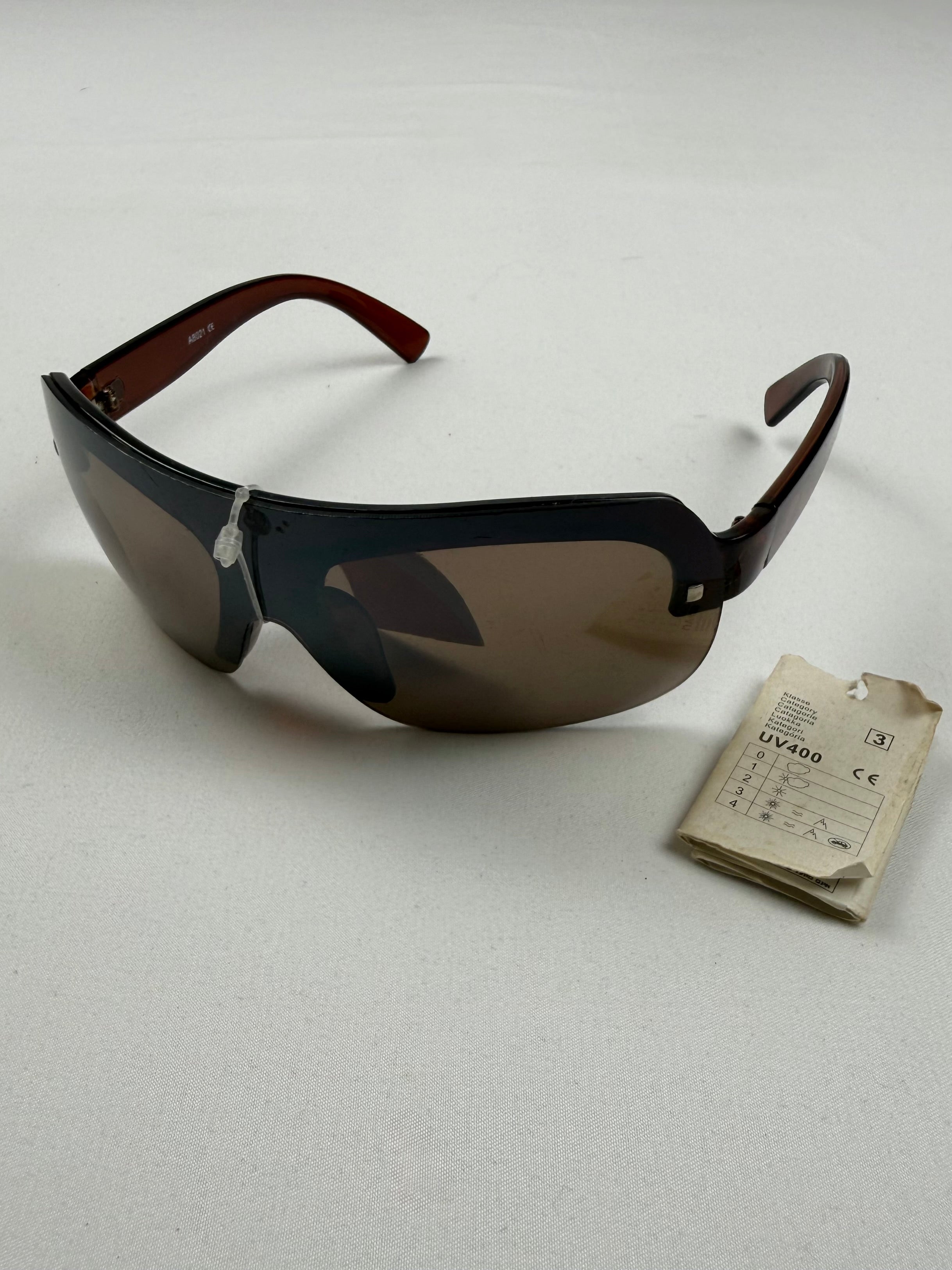 Brown shield brand new sunglasses