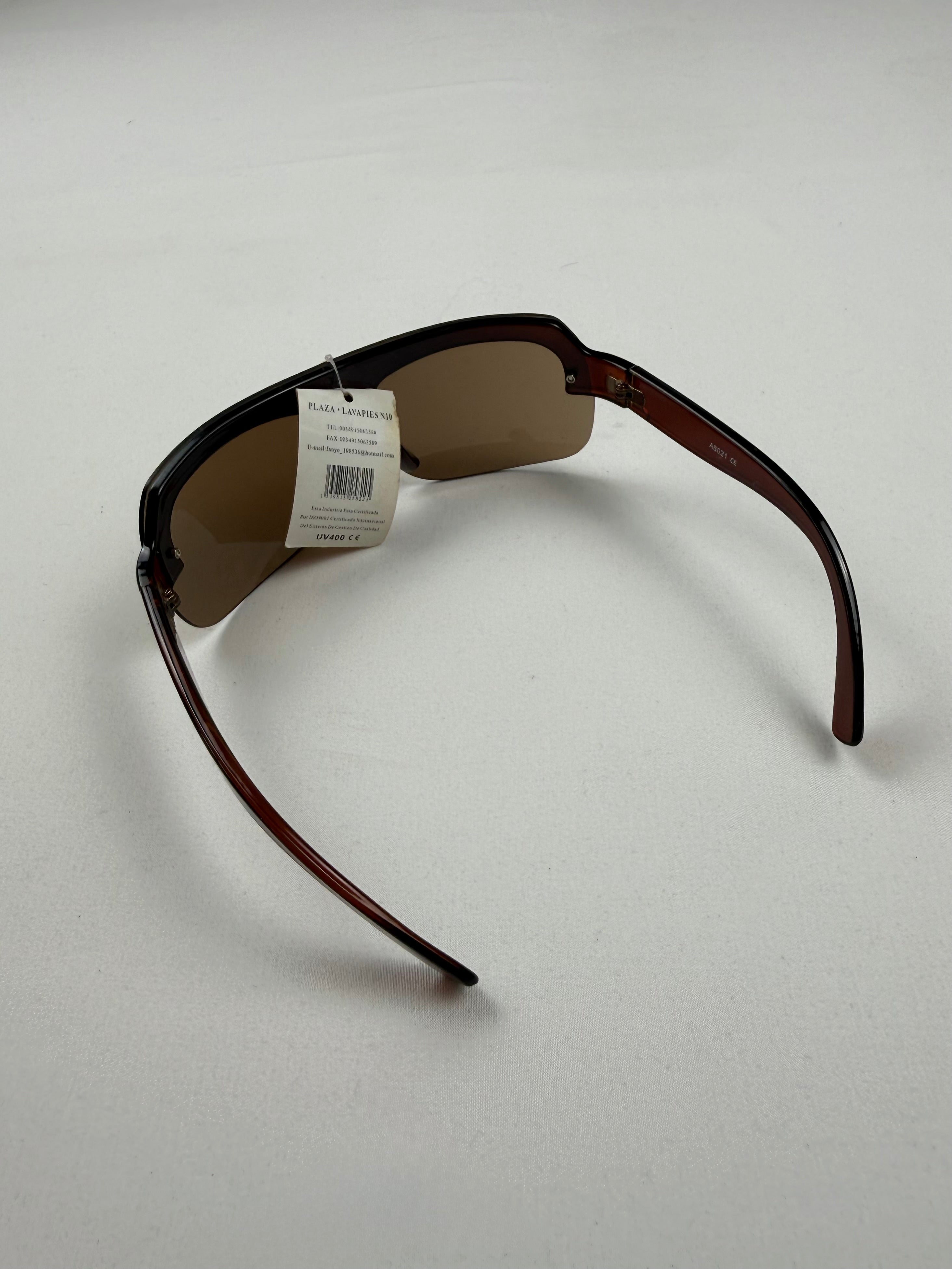 Brown shield brand new sunglasses