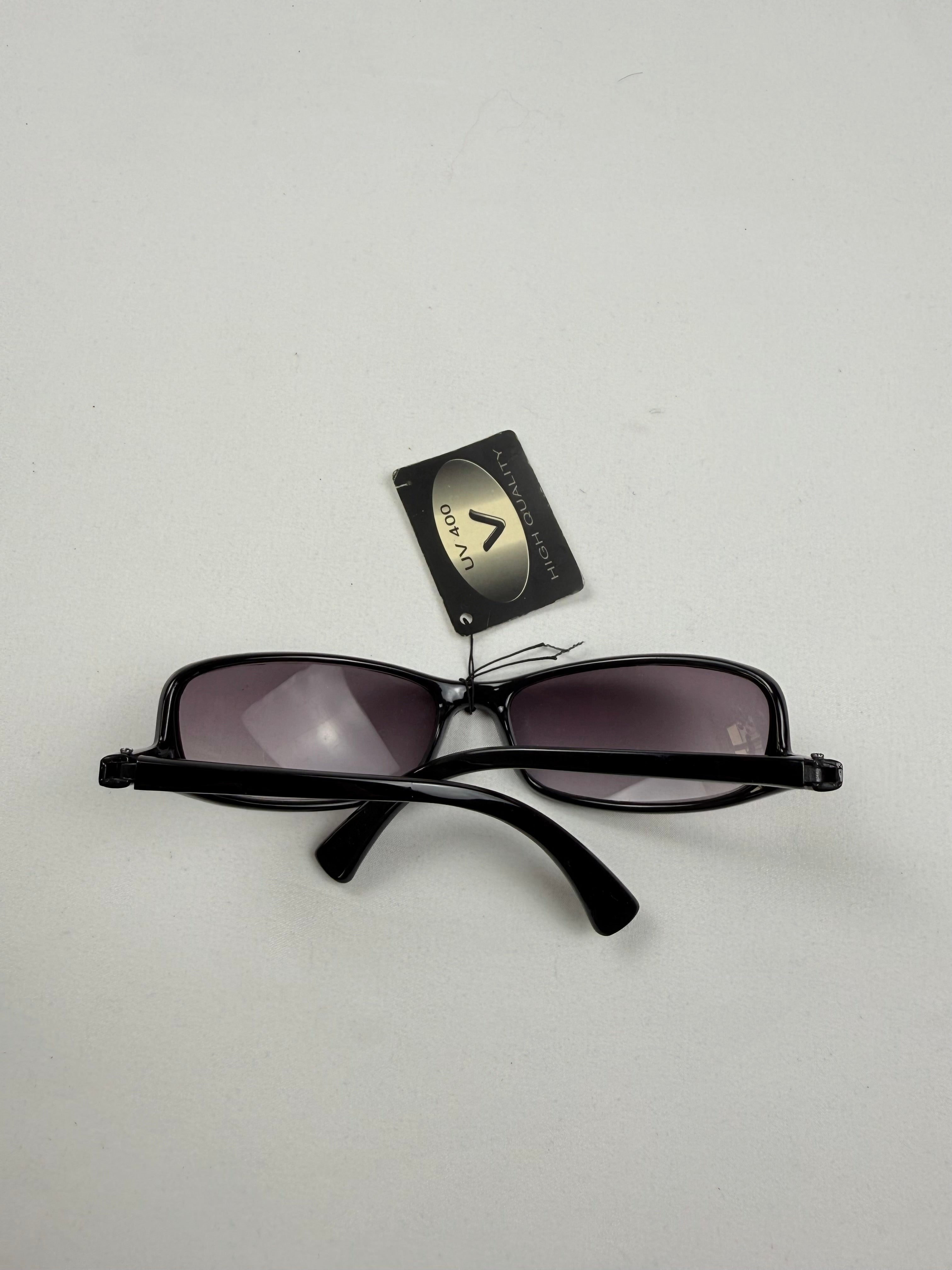 Lunettes de soleil à strass marron et doré